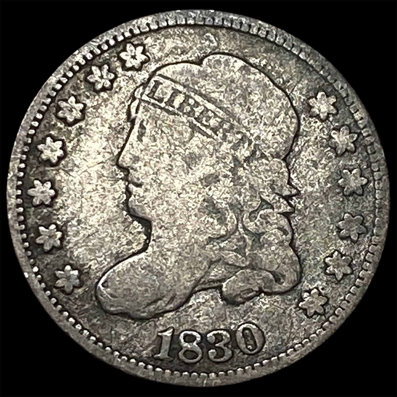 1830 Capped Bust Half Dime NICELY CIRCULATED: 1830 Capped Bust Half Dime NICELY CIRCULATED