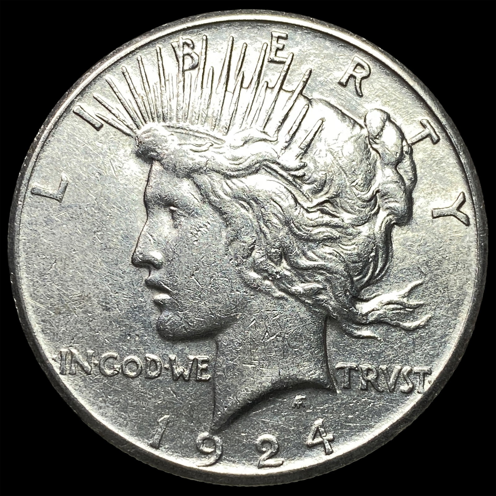 1924-S Silver Peace Dollar CLOSELY UNCIRCULATED: 1924-S Silver Peace Dollar CLOSELY UNCIRCULATED
