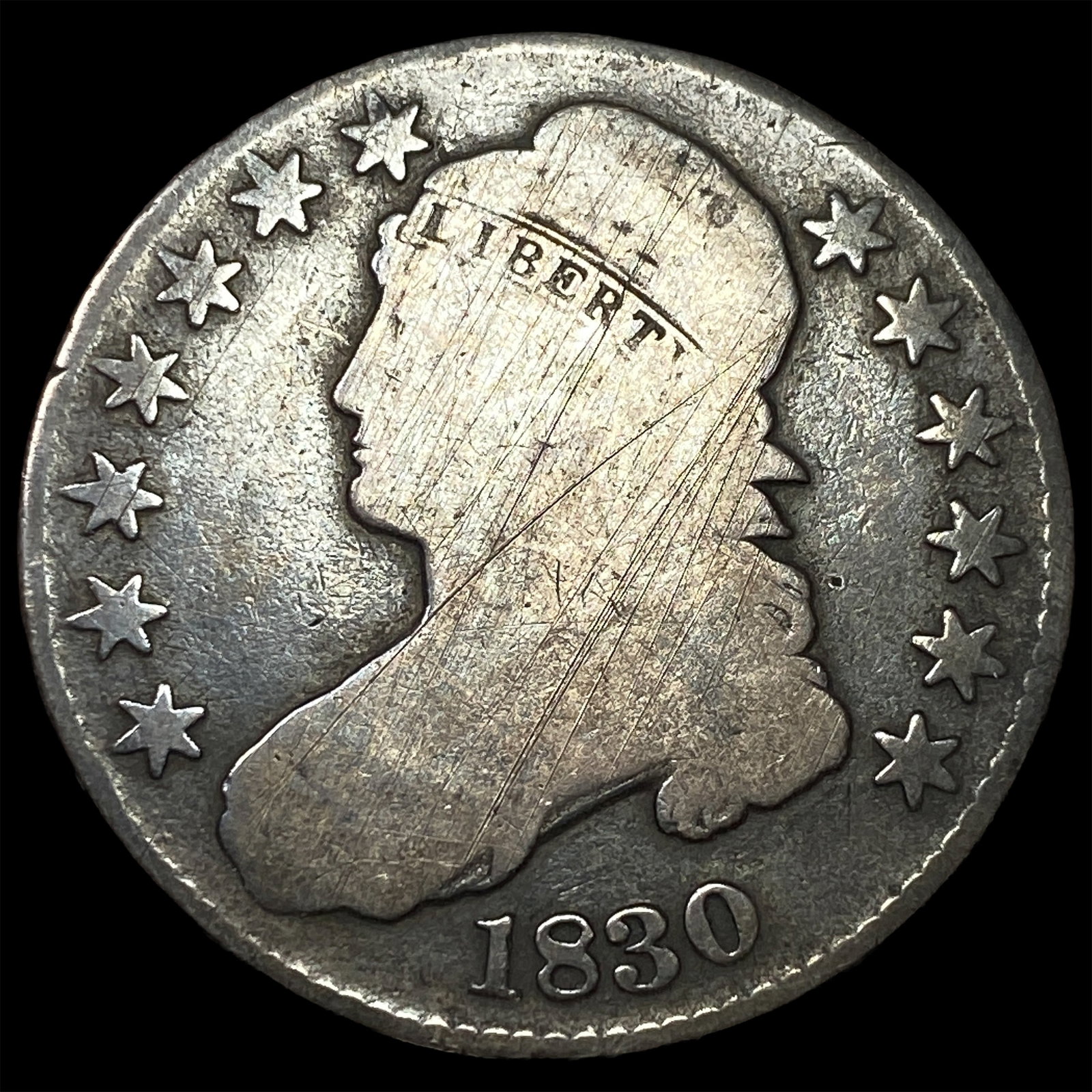 1830 Capped Bust Half Dollar LIGHTLY CIRCULATED: 1830 Capped Bust Half Dollar LIGHTLY CIRCULATED