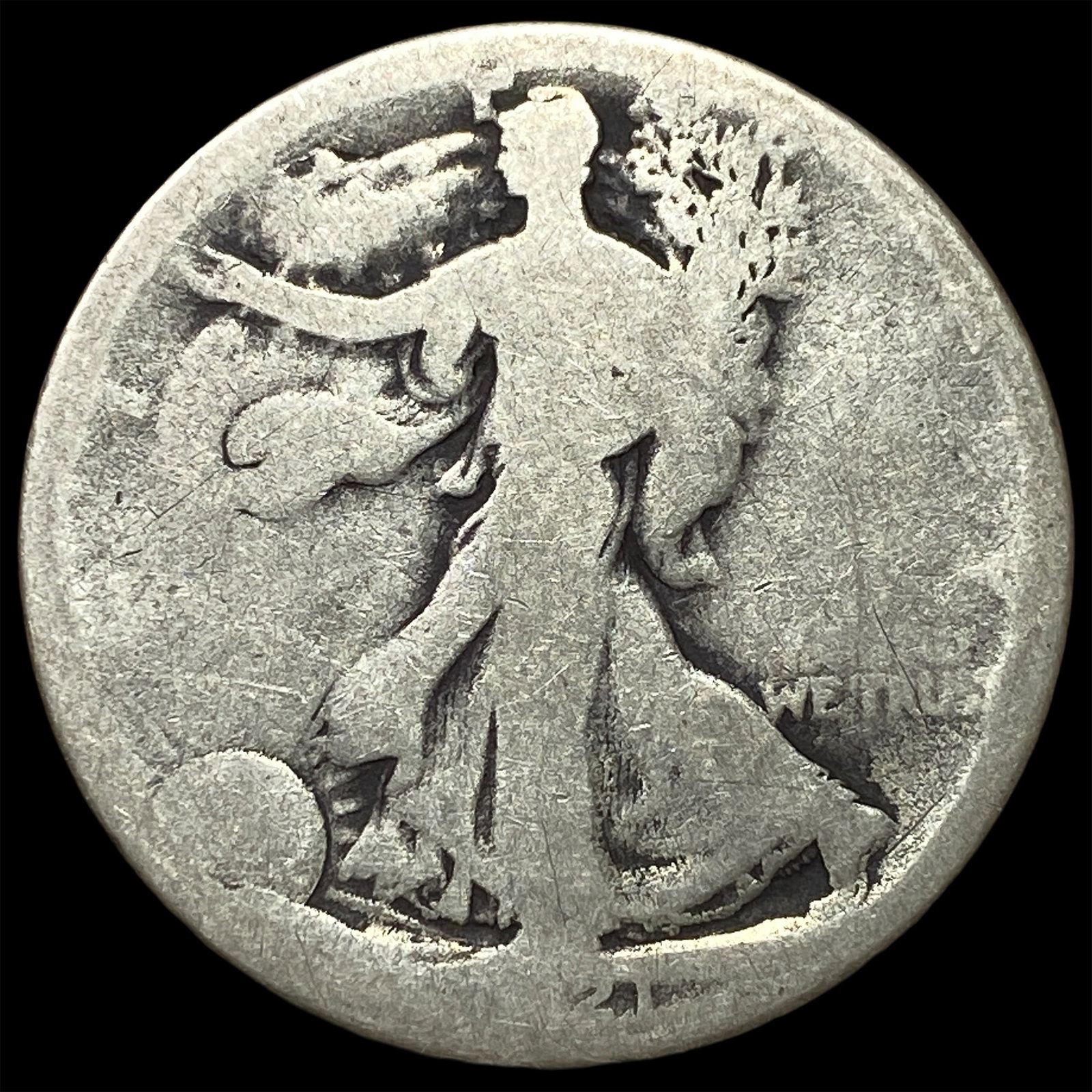 1921-D Walking Liberty Half Dollar NICELY CIRCULATED: 1921-D Walking Liberty Half Dollar NICELY CIRCULATED