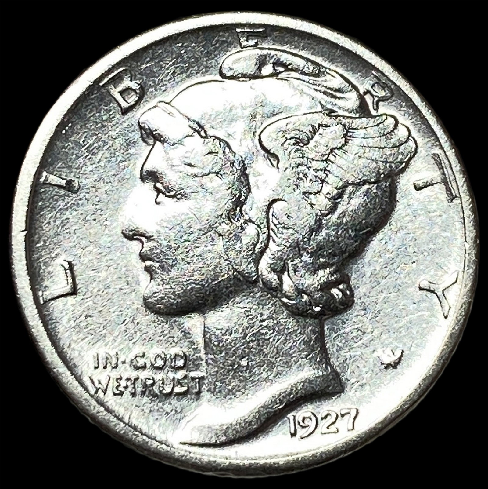 1927-D Silver Mercury Dime CLOSELY UNCIRCULATED: 1927-D Silver Mercury Dime CLOSELY UNCIRCULATED