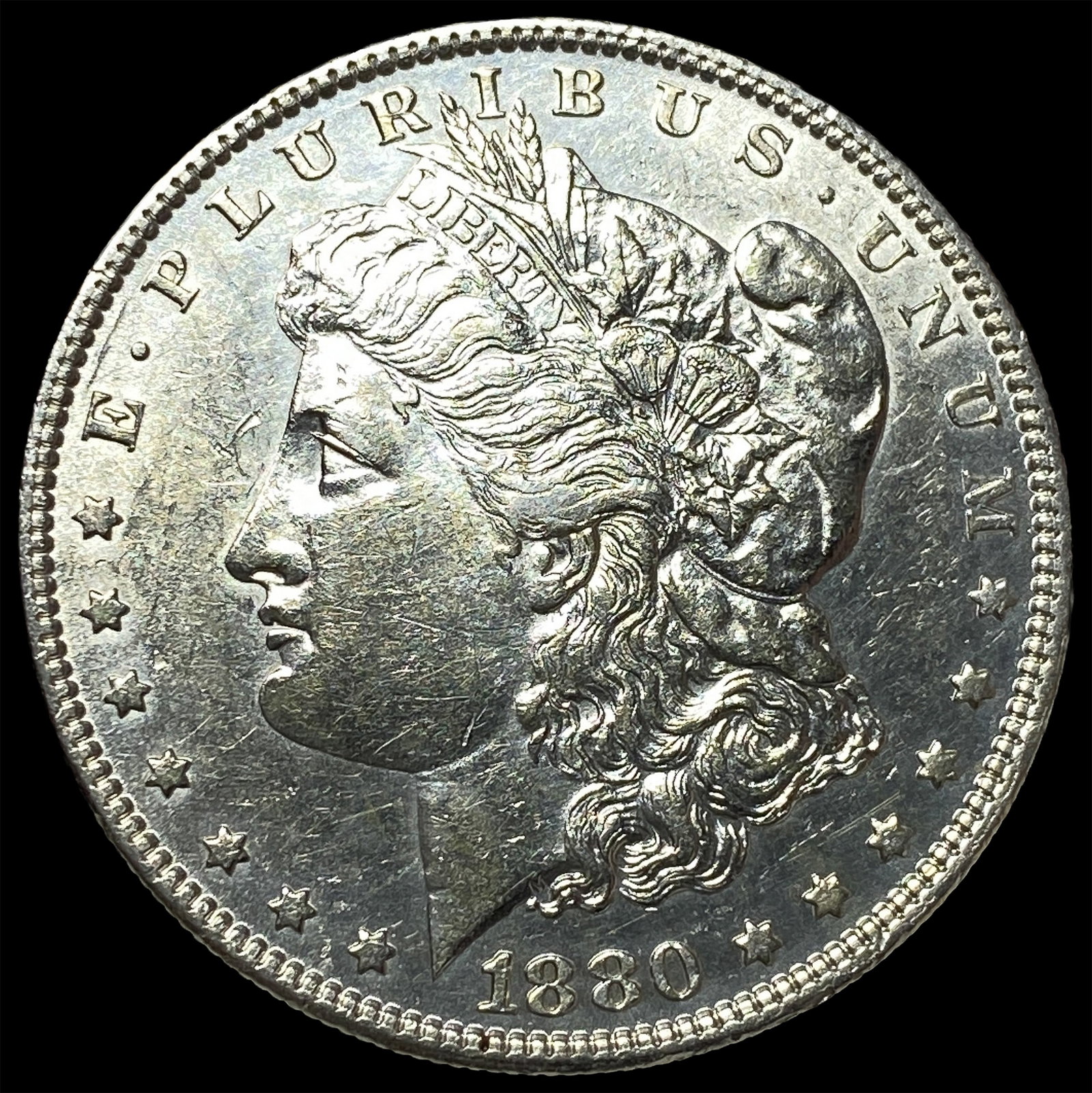 1880-O Micro O Silver Morgan Dollar CHOICE AU: 1880-O Micro O Silver Morgan Dollar CHOICE AU