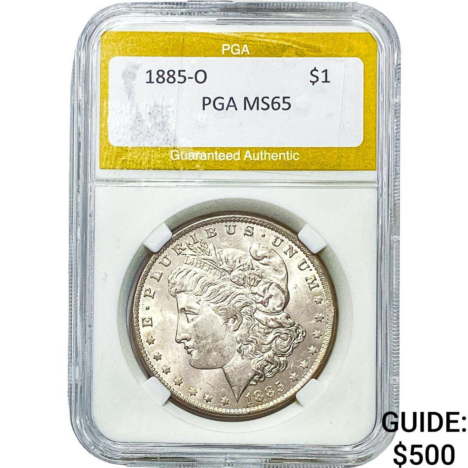 1885-O Morgan Silver Dollar PGA MS65: 1885-O Morgan Silver Dollar PGA MS65