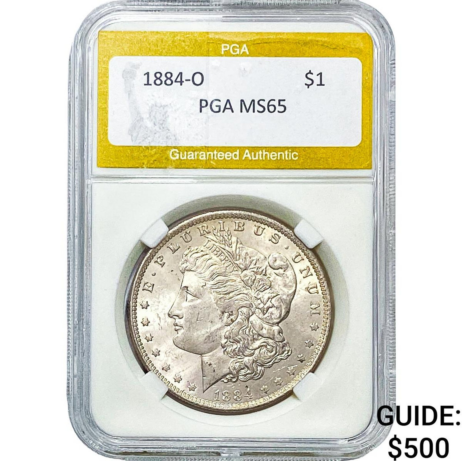 1884-O Morgan Silver Dollar PGA MS65: 1884-O Morgan Silver Dollar PGA MS65
