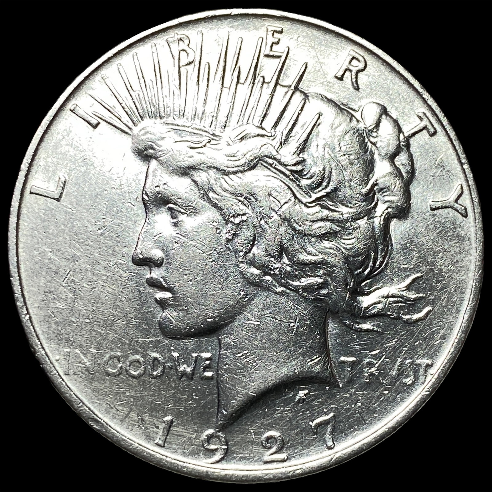 1927-D Peace Silver Dollar ABOUT UNCIRCULATED: 1927-D Peace Silver Dollar ABOUT UNCIRCULATED