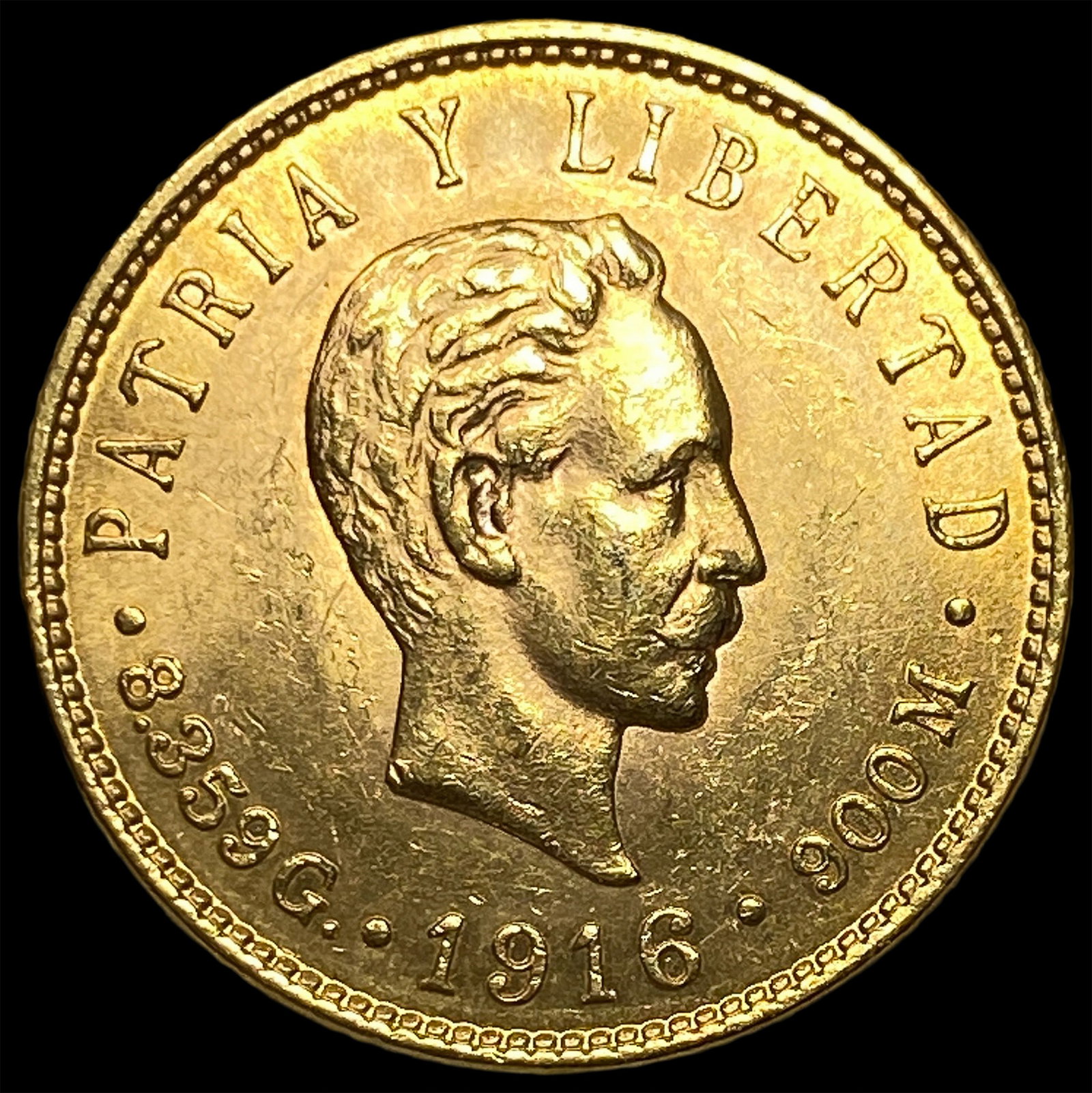 1916 Cuba .2419oz Gold 5 Pesos CHOICE BU (1 of 2)