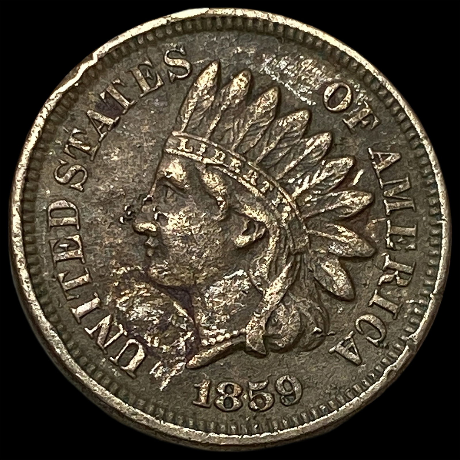 1859 Indian Head Cent NEARLY UNCIRCULATED: 1859 Indian Head Cent NEARLY UNCIRCULATED