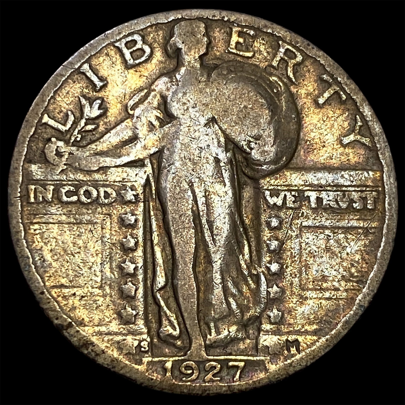 1927-S Silver Standing Liberty Quarter NEARLY UNCIRCULATED: 1927-S Silver Standing Liberty Quarter NEARLY UNCIRCULATED