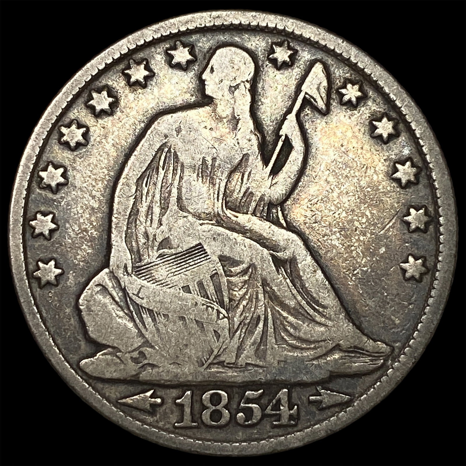 1854-O Silver Seated Liberty Half Dollar LIGHTLY CIRCULATED: 1854-O Silver Seated Liberty Half Dollar LIGHTLY CIRCULATED