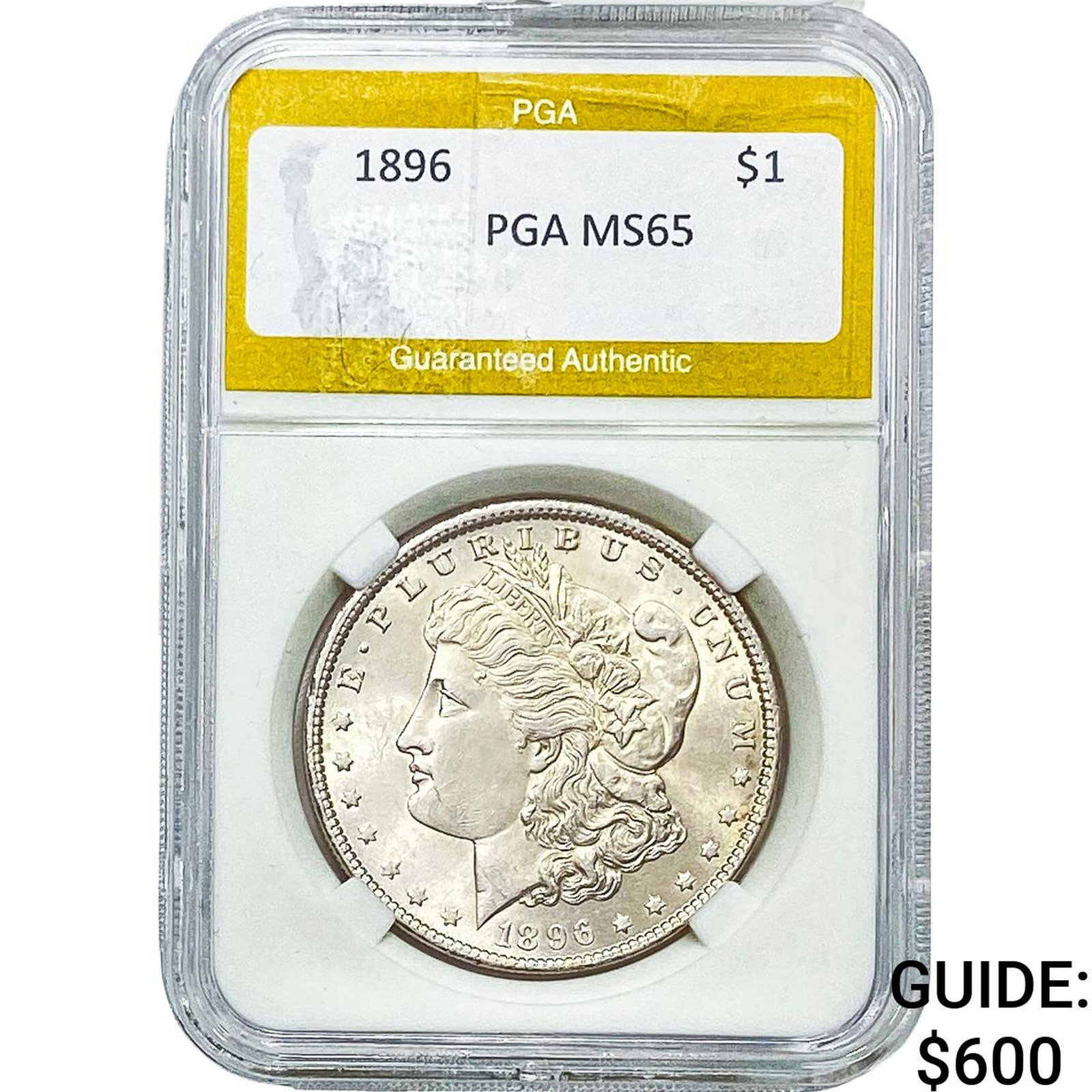 1896 Morgan Silver Dollar PGA MS65: 1896 Morgan Silver Dollar PGA MS65