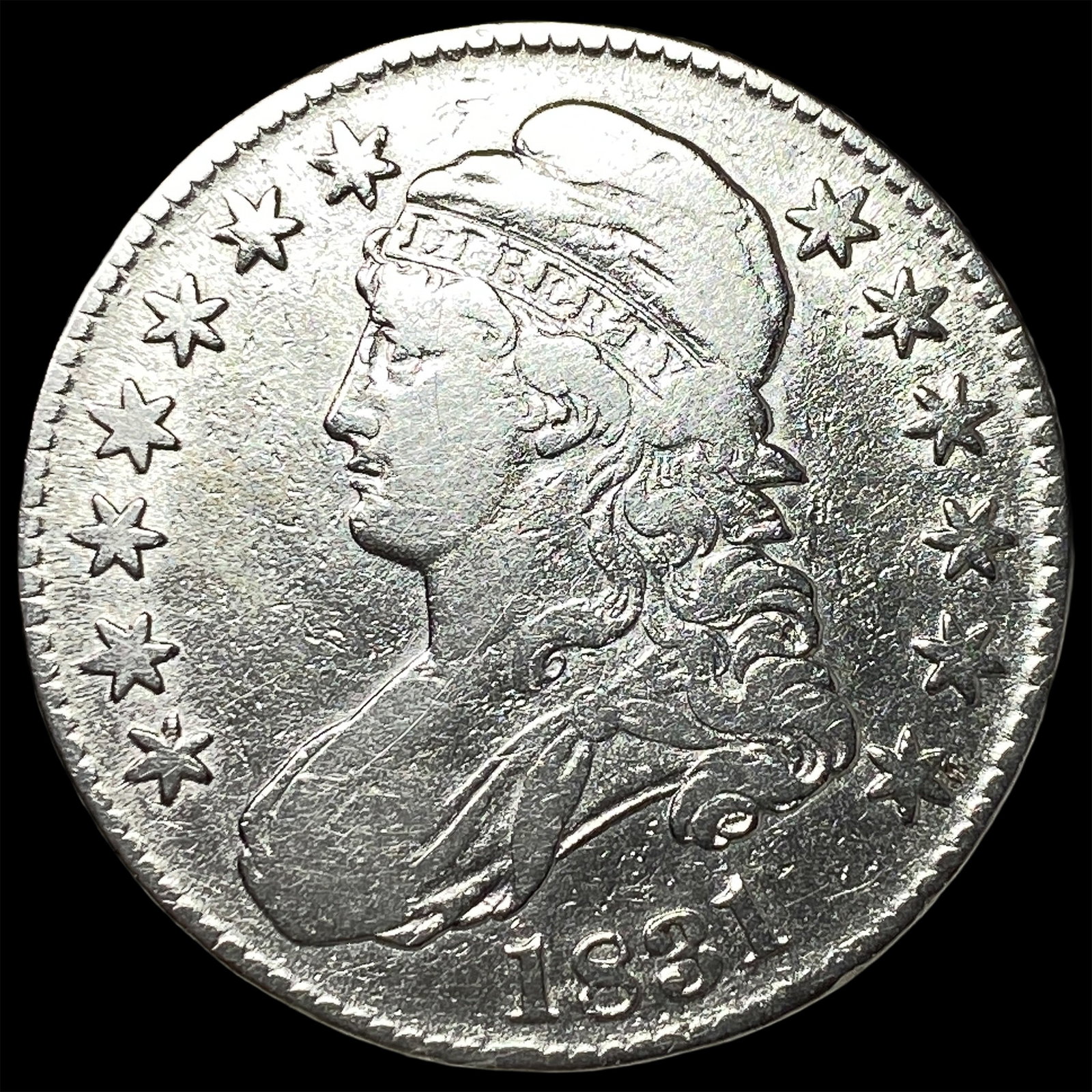 1831 Capped Bust Silver Half Dollar NEARLY UNCIRCULATED: 1831 Capped Bust Silver Half Dollar NEARLY UNCIRCULATED