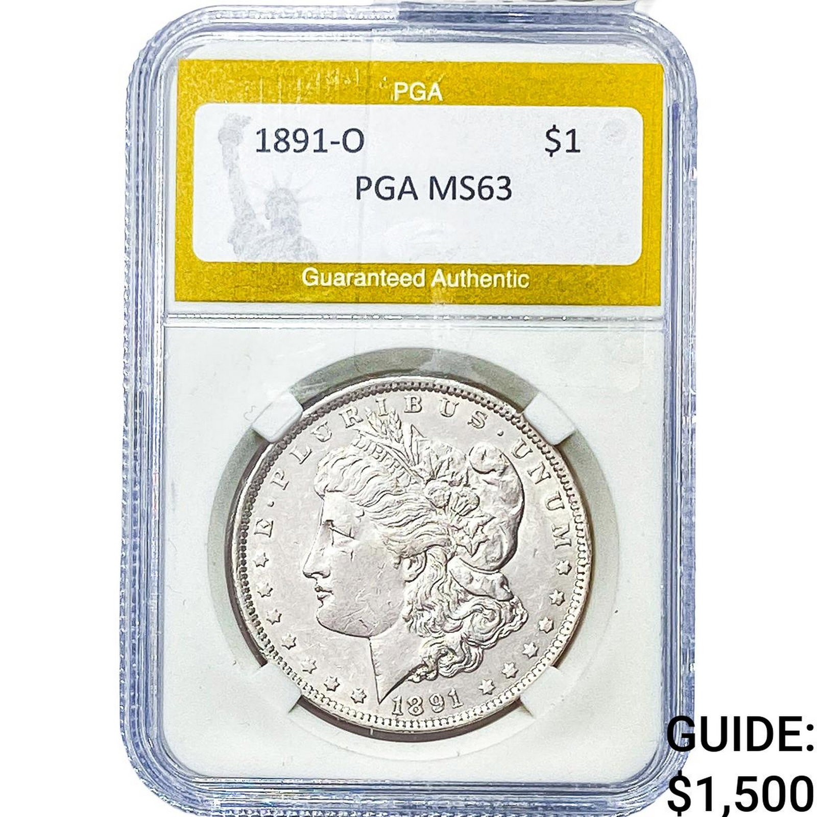1891-O Morgan Silver Dollar PGA MS63: 1891-O Morgan Silver Dollar PGA MS63