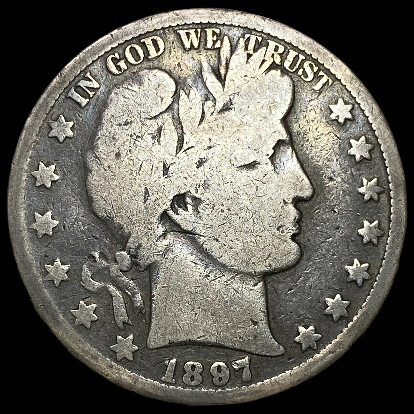 1897-O Silver Barber Half Dollar LIGHTLY CIRCULATED (1 of 2)