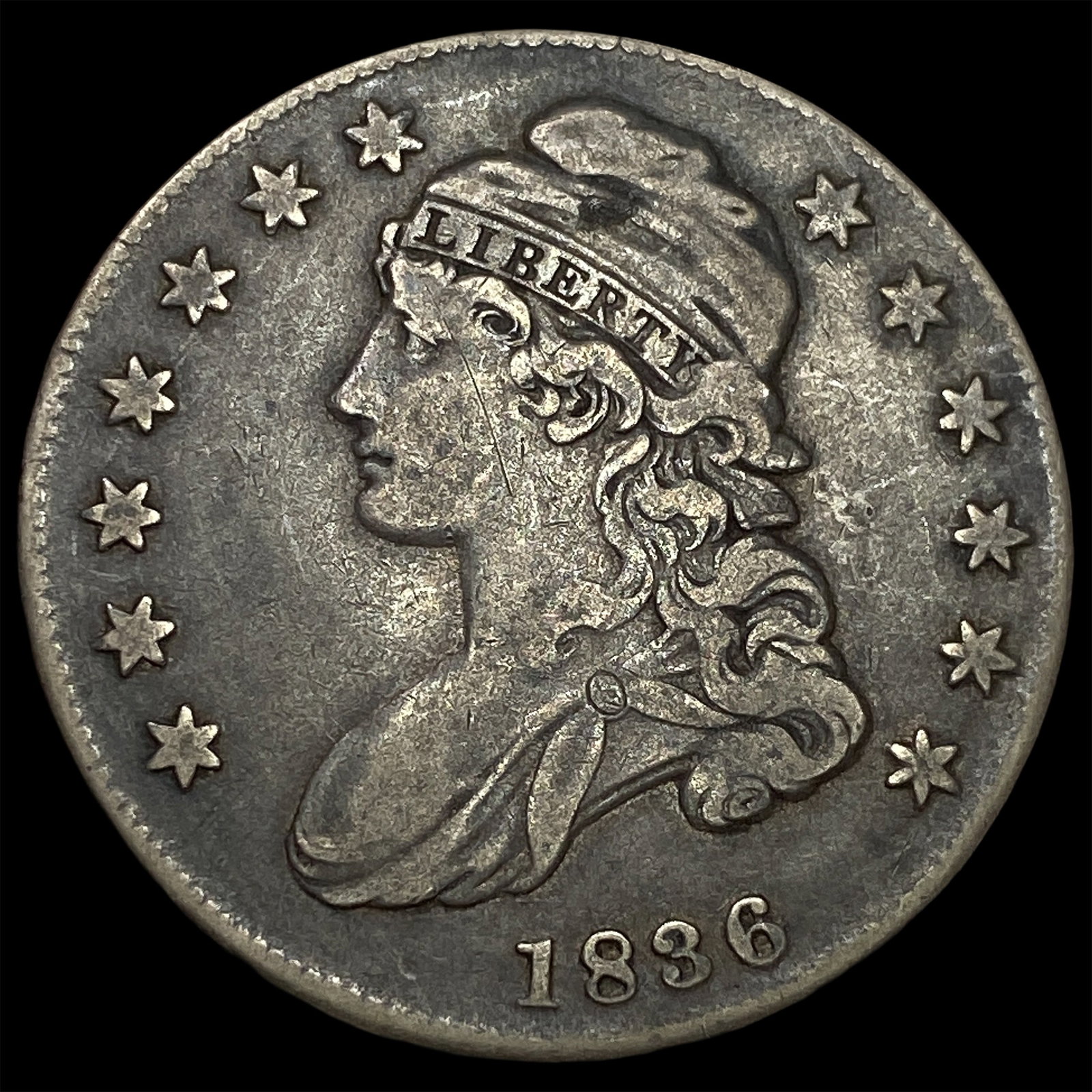 1836 Capped Bust Half Dollar NEARLY UNCIRCULATED (1 of 2)