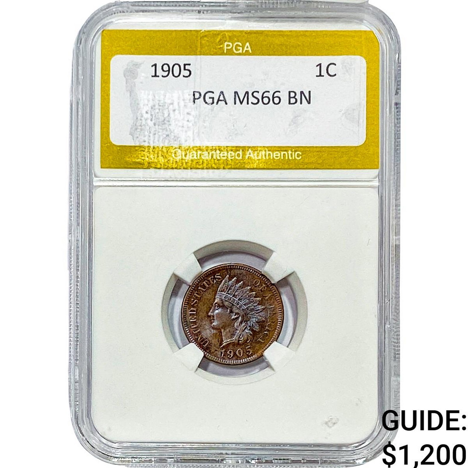 1905 Indian Head Cent PGA MS66 BN: 1905 Indian Head Cent PGA MS66 BN