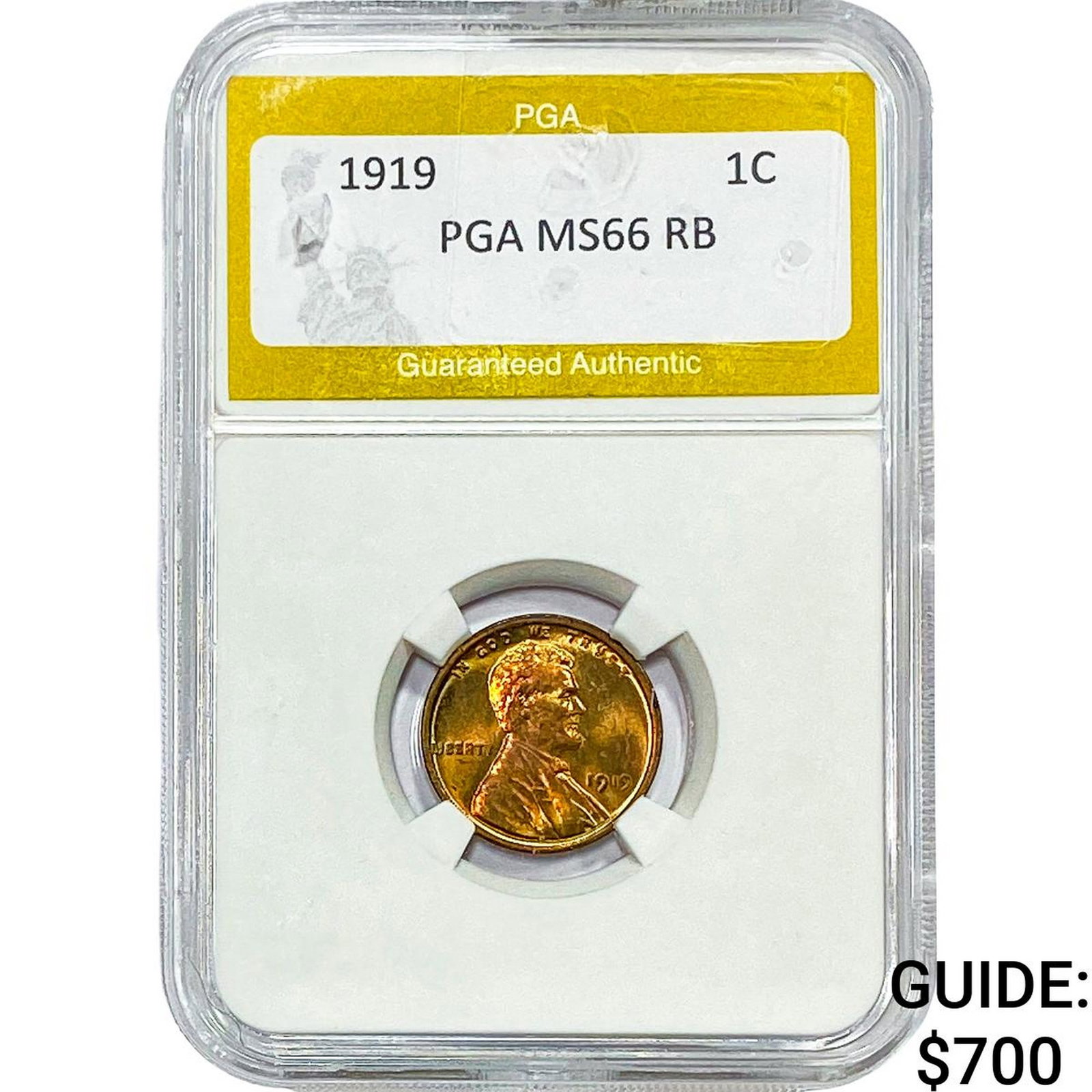 1919 Wheat Cent PGA MS66 RB: 1919 Wheat Cent PGA MS66 RB