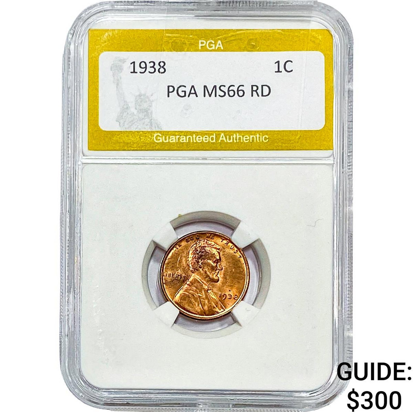 1938 Wheat Cent PGA MS66 RD: 1938 Wheat Cent PGA MS66 RD