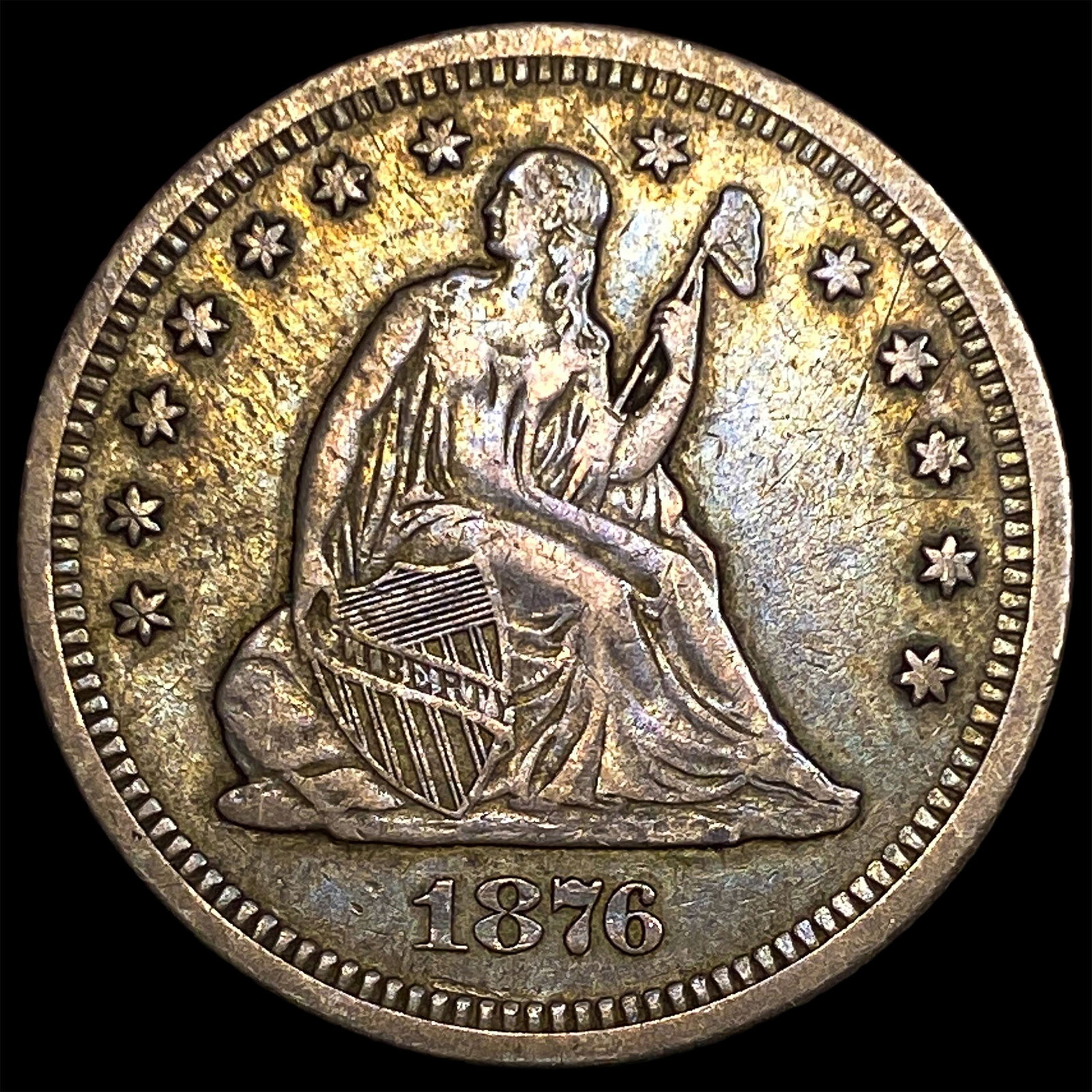 1876-S Silver Quarter Dollar NEARLY UNCIRCULATED: 1876-S Silver Quarter Dollar NEARLY UNCIRCULATED