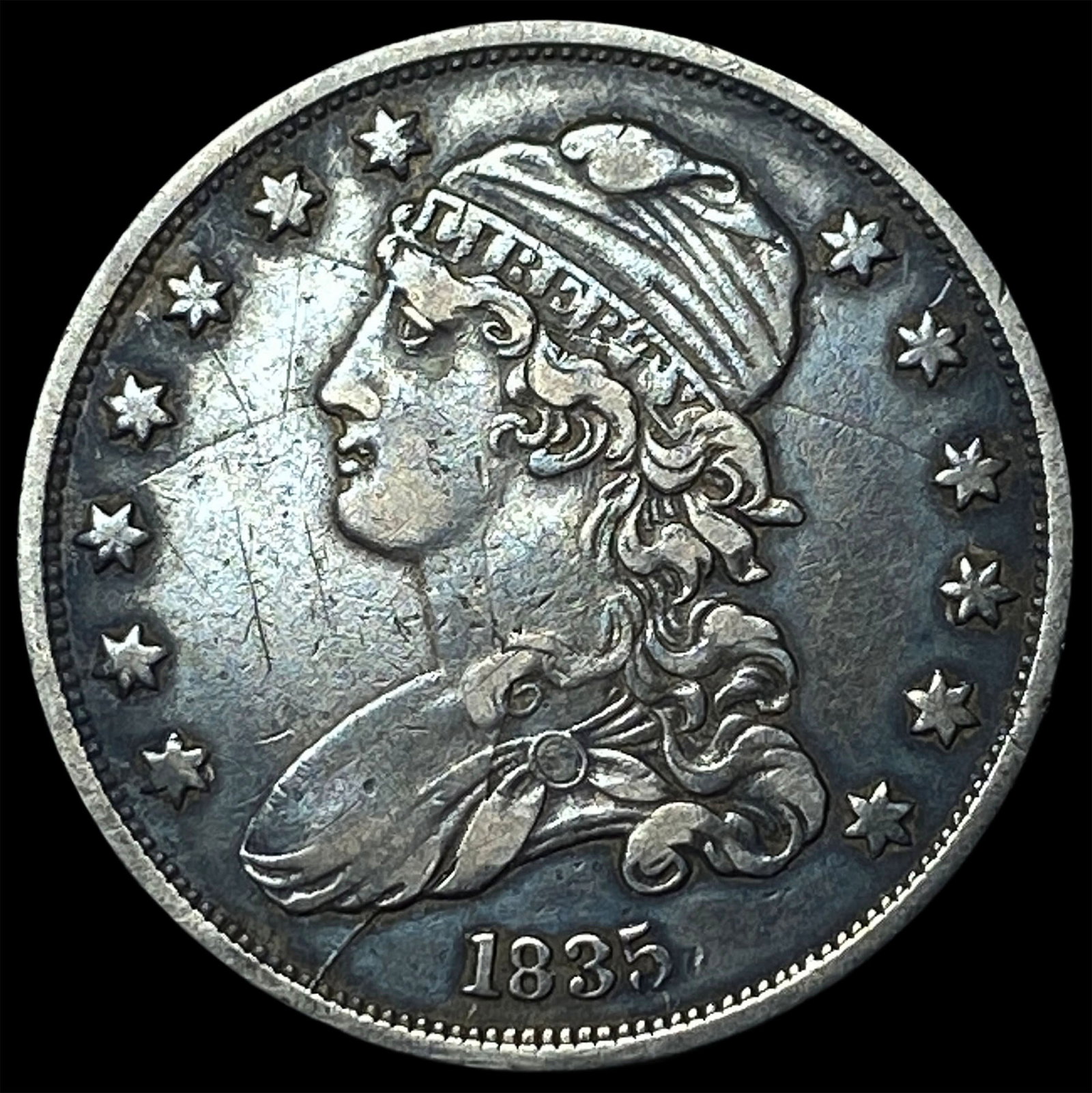 1835 Capped Bust Silver Quarter NEARLY UNCIRCULATED (1 of 2)