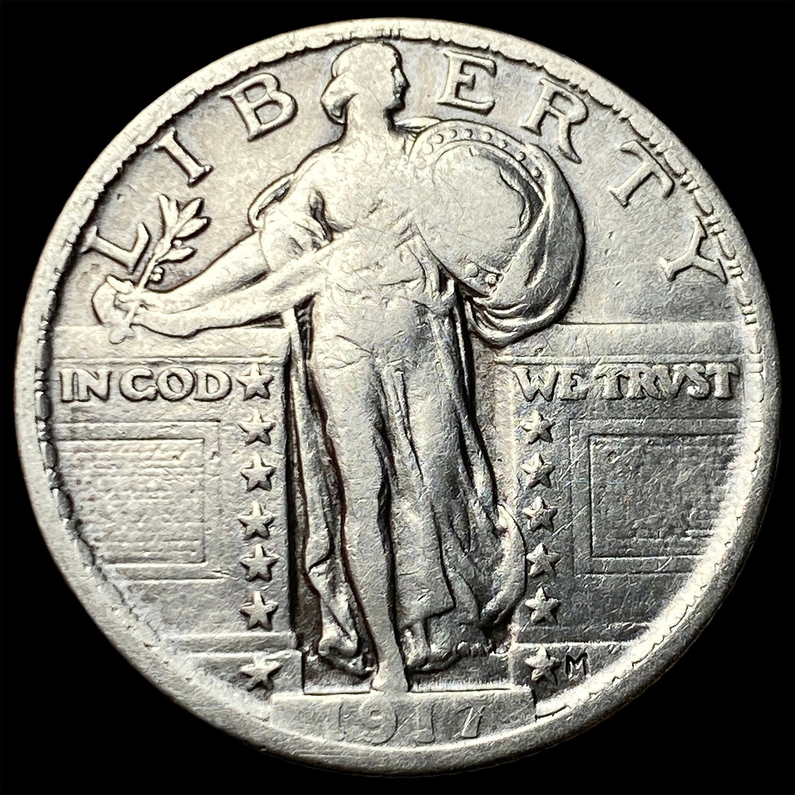 1917 Type 2 Standing Liberty Quarter LIGHTLY CIRCULATED: 1917 Type 2 Standing Liberty Quarter LIGHTLY CIRCULATED