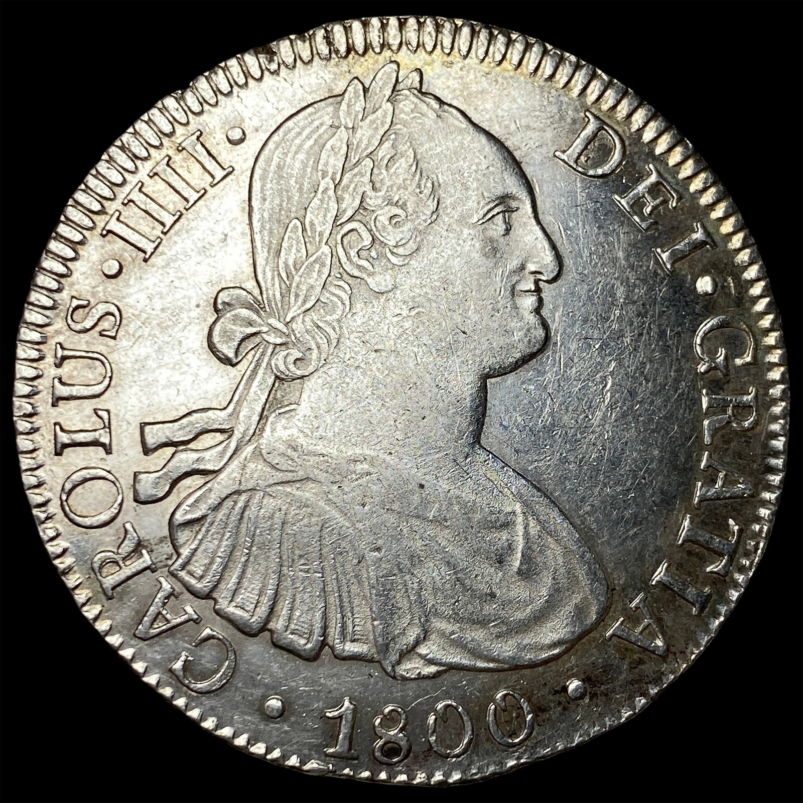 1800-Mo FM Mexico Silver 8 Reales CLOSELY UNCIRCULATED: 1800-Mo FM Mexico Silver 8 Reales CLOSELY UNCIRCULATED