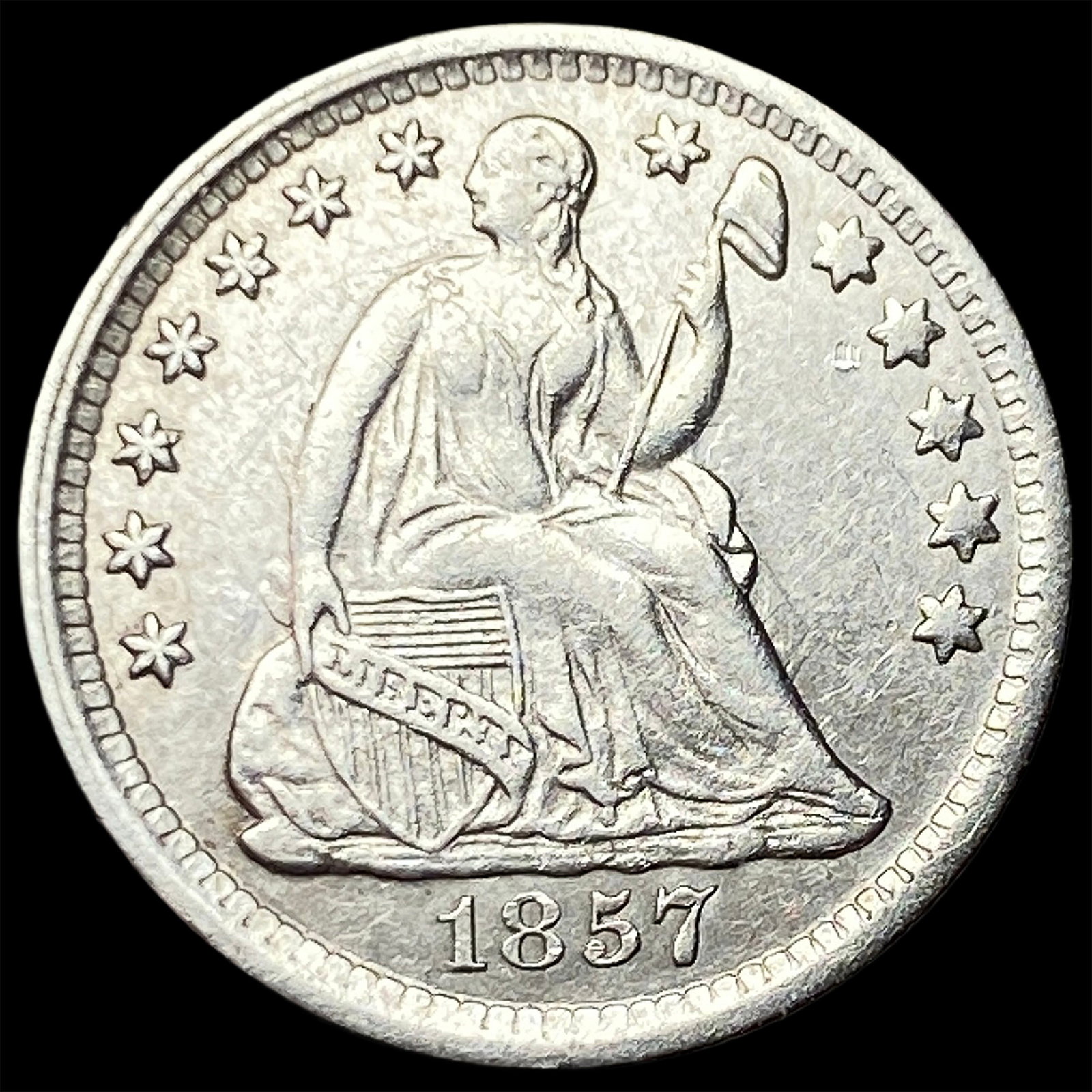 1857 Silver Seated Liberty Half Dime UNCIRCULATED: 1857 Silver Seated Liberty Half Dime UNCIRCULATED