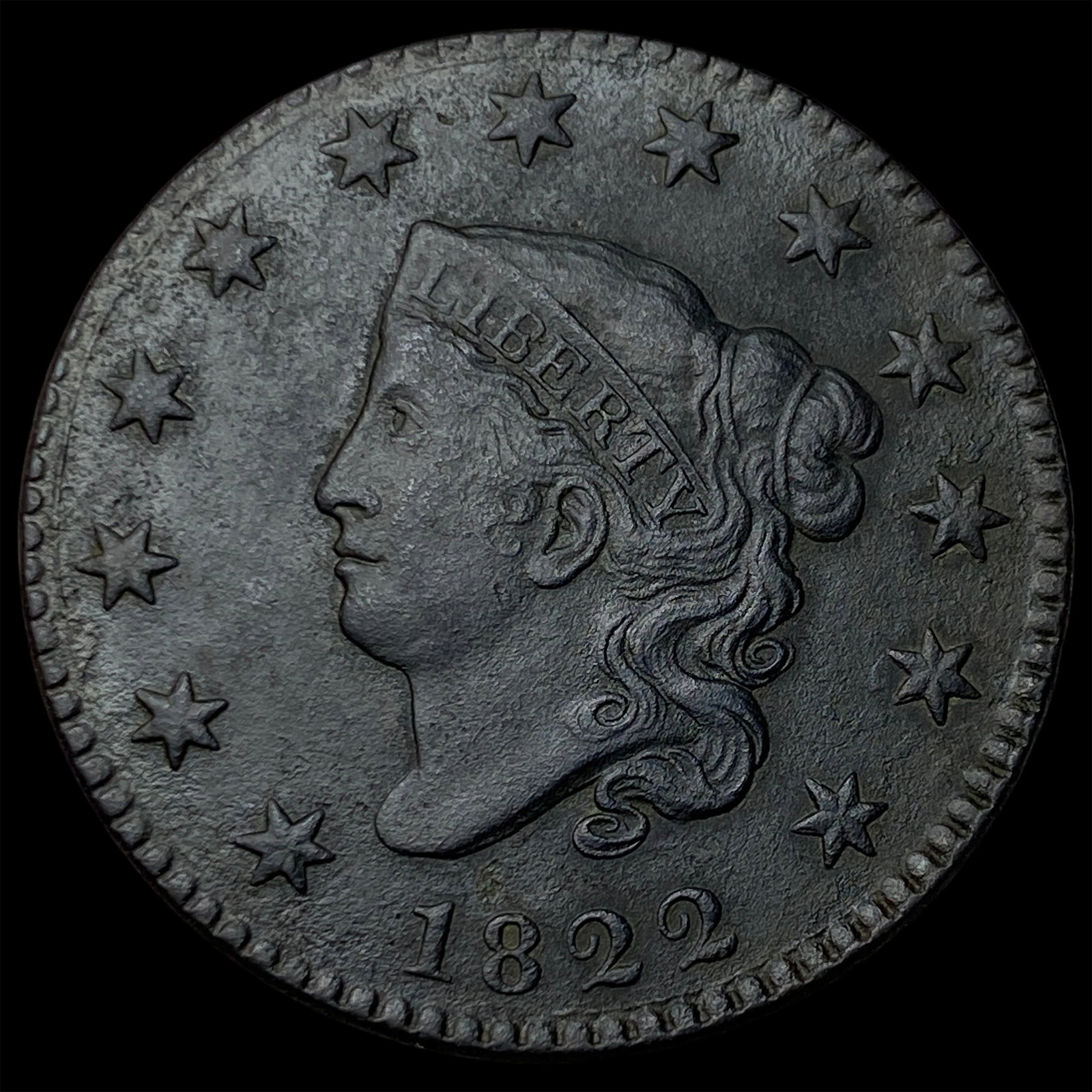 1822 Coronet Head Large Cent LIGHTLY CIRCULATED: 1822 Coronet Head Large Cent LIGHTLY CIRCULATED