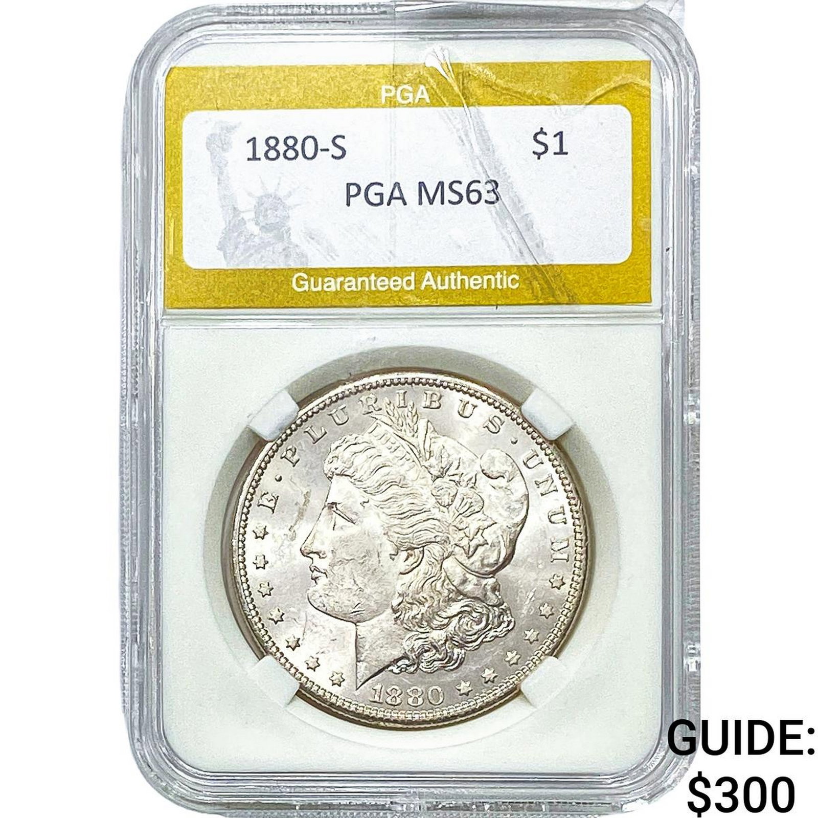 1880-S Morgan Silver Dollar PGA MS63: 1880-S Morgan Silver Dollar PGA MS63