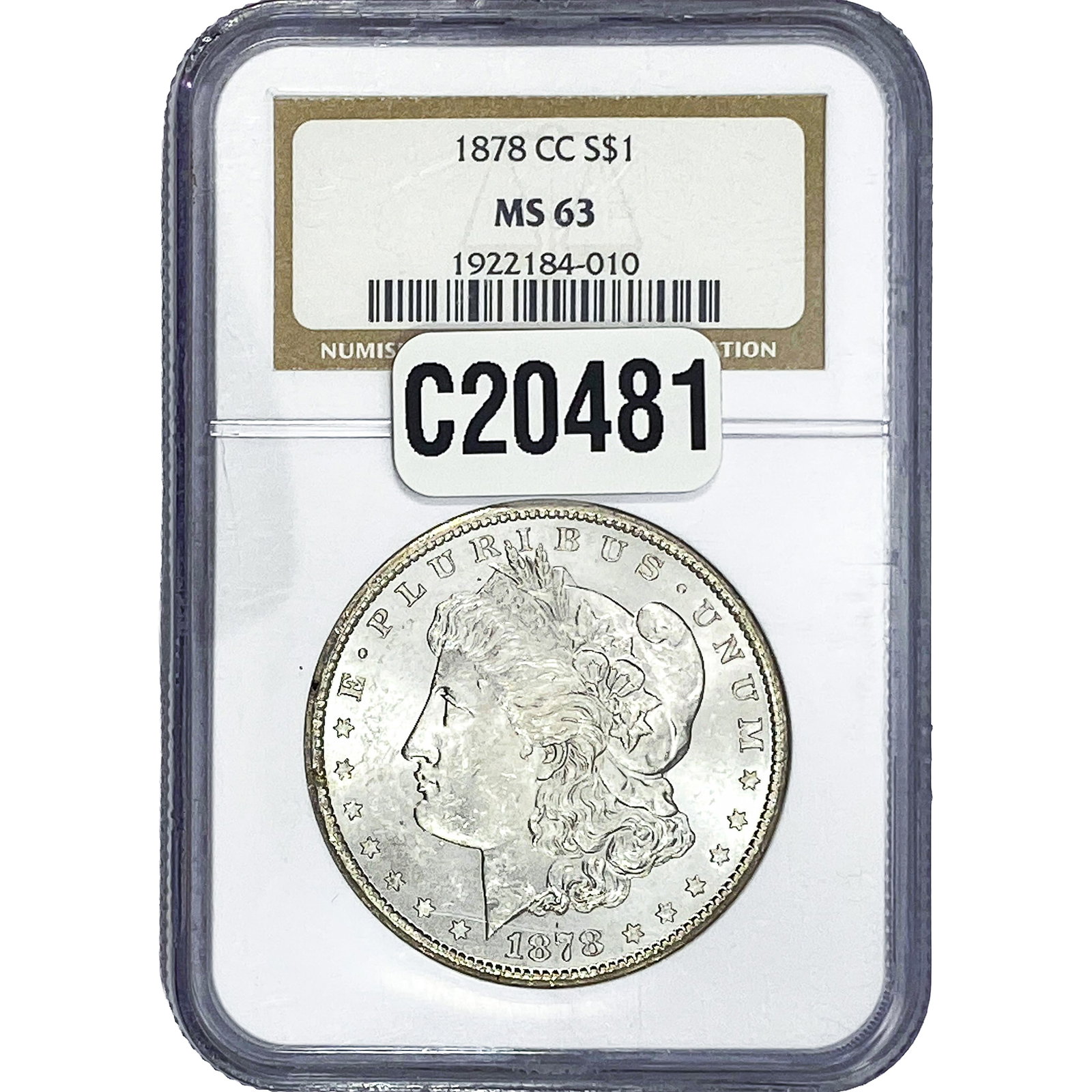 1878-CC Morgan Silver Dollar NGC MS63: 1878-CC Morgan Silver Dollar NGC MS63
