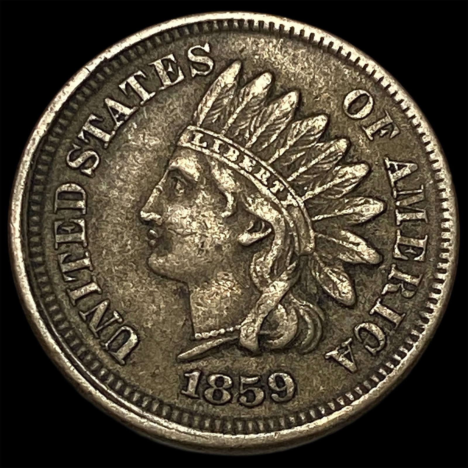 1859 Indian Head Cent NEARLY UNCIRCULATED: 1859 Indian Head Cent NEARLY UNCIRCULATED