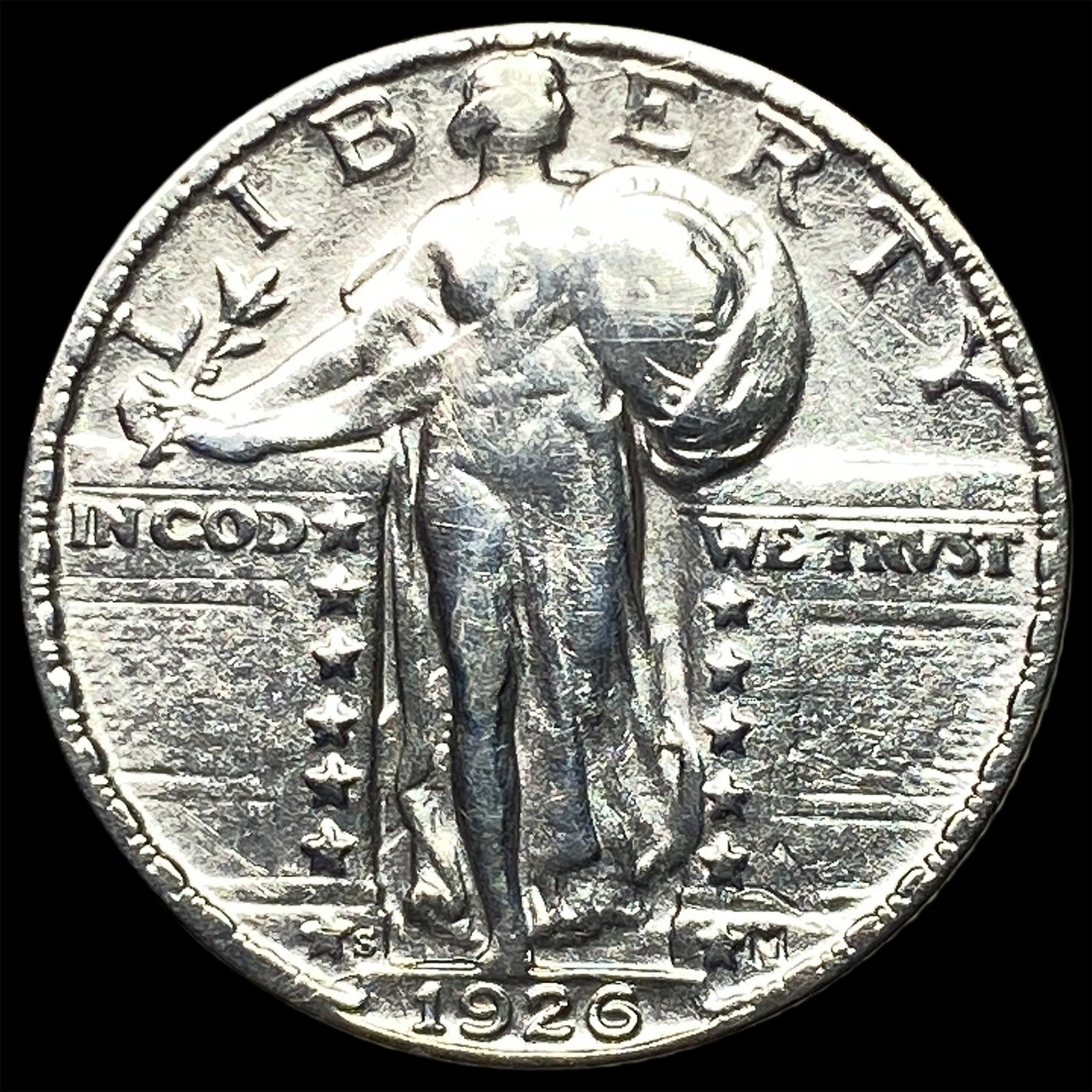 1926-S Standing Liberty Silver Quarter CHOICE AU: 1926-S Standing Liberty Silver Quarter CHOICE AU