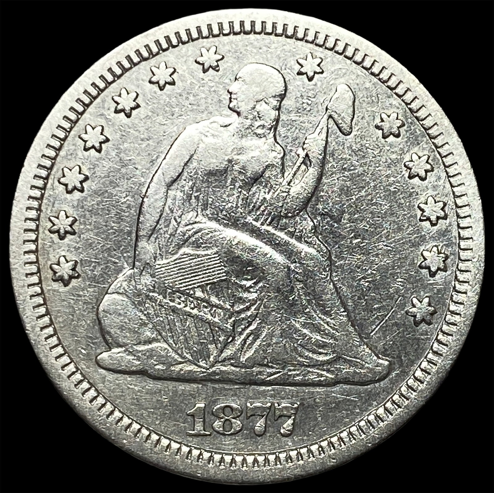 1877-CC Silver Seated Liberty Quarter UNCIRCULATED: 1877-CC Silver Seated Liberty Quarter UNCIRCULATED