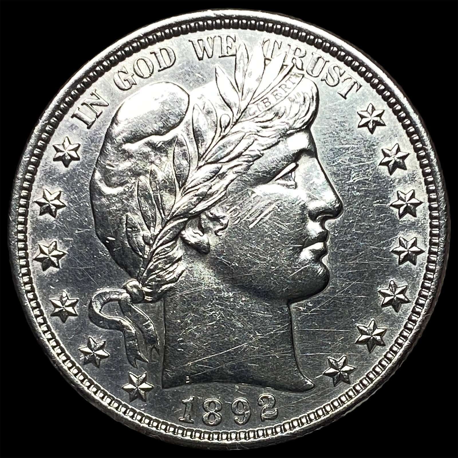 1892 Silver Barber Half Dollar HIGH GRADE: 1892 Silver Barber Half Dollar HIGH GRADE