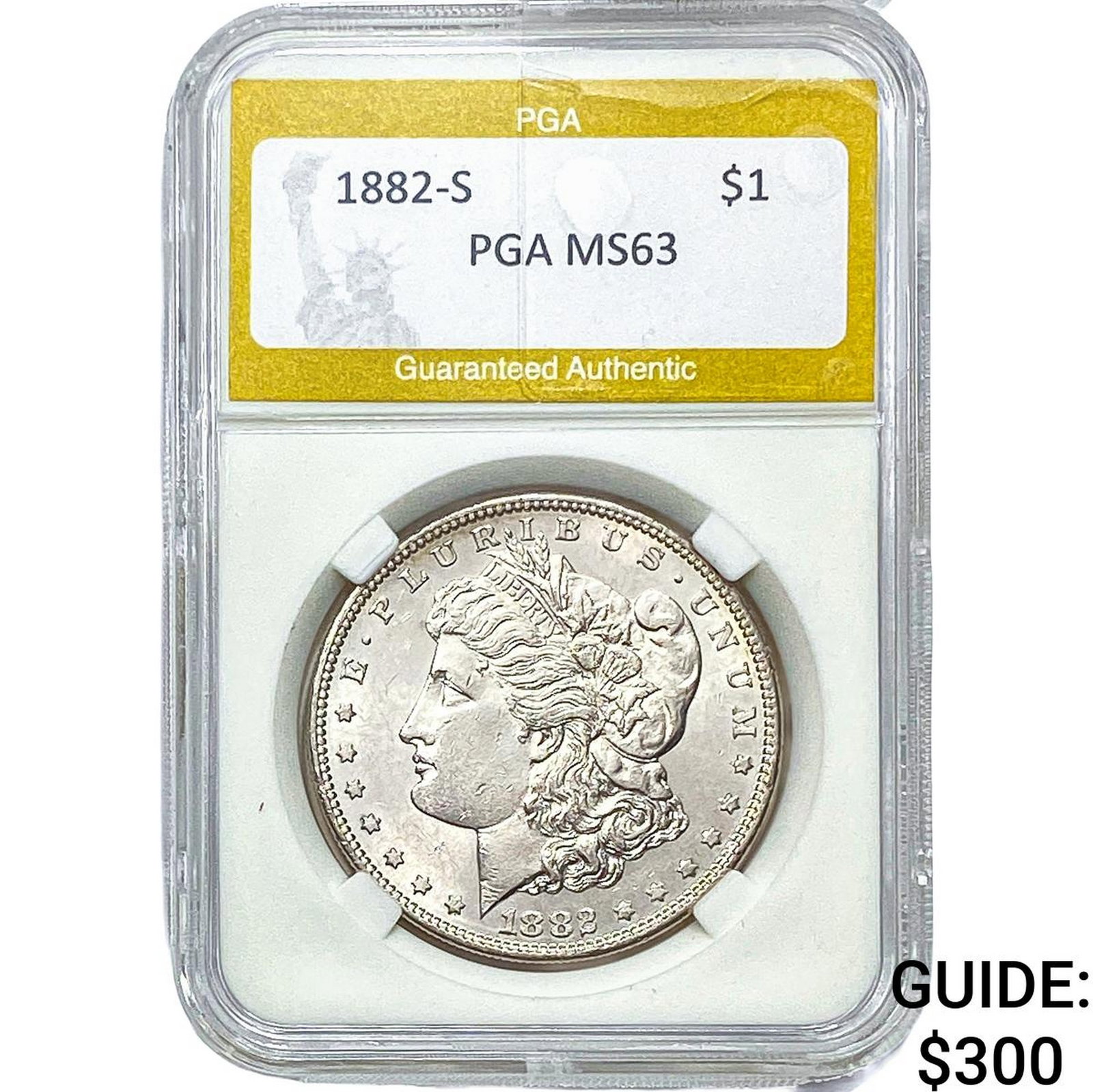 1882-S Morgan Silver Dollar PGA MS63: 1882-S Morgan Silver Dollar PGA MS63