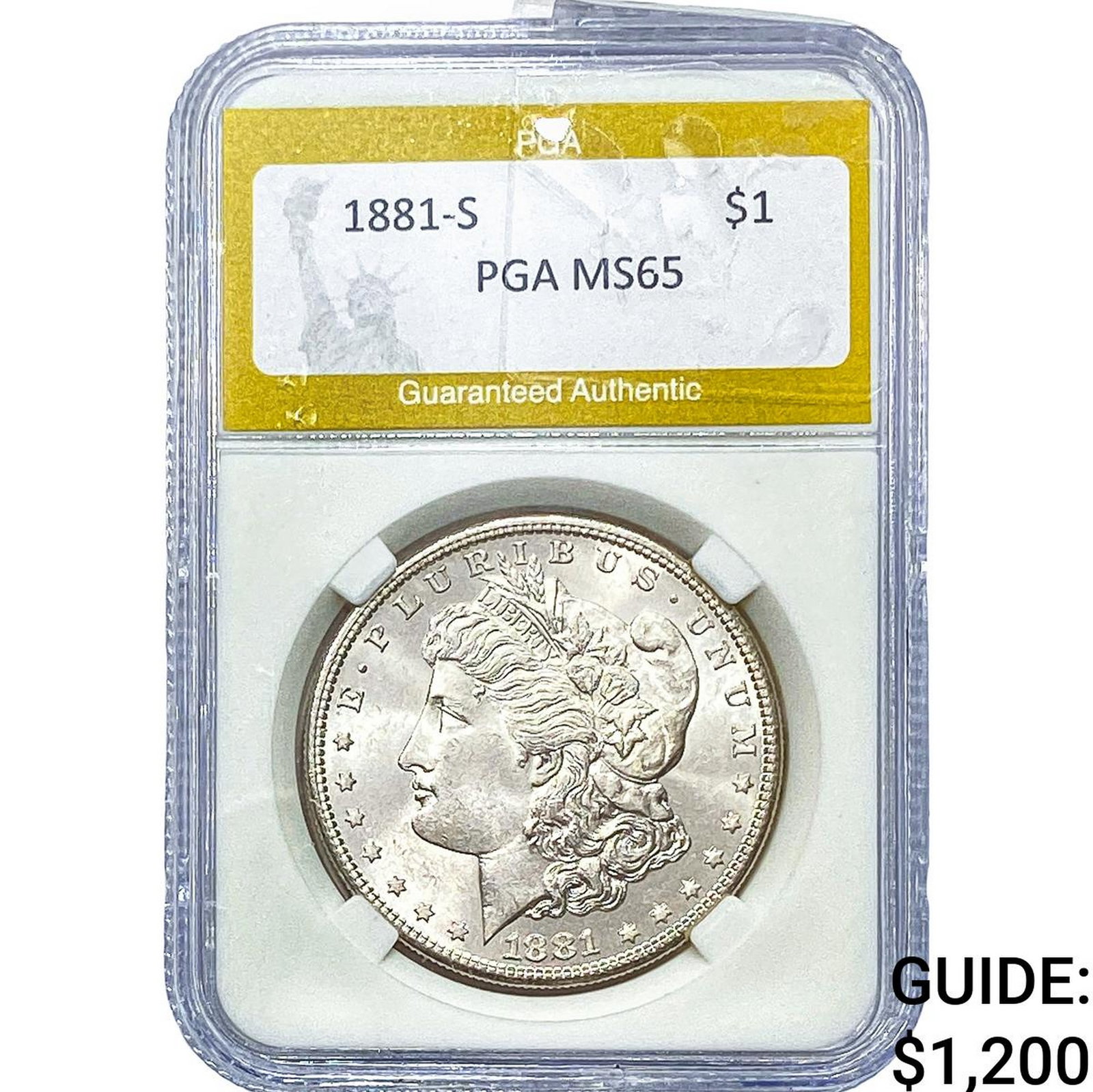 1881 Morgan Silver Dollar PGA MS65: 1881 Morgan Silver Dollar PGA MS65