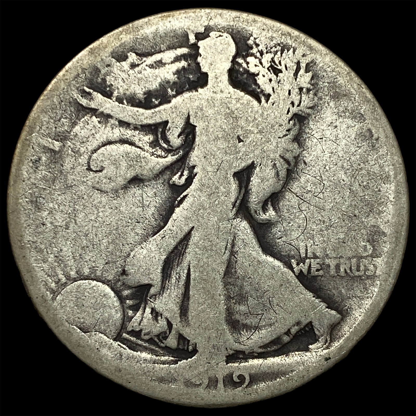 1919-D Silver Walking Liberty Half Dollar NICELY CIRCULATED: 1919-D Silver Walking Liberty Half Dollar NICELY CIRCULATED