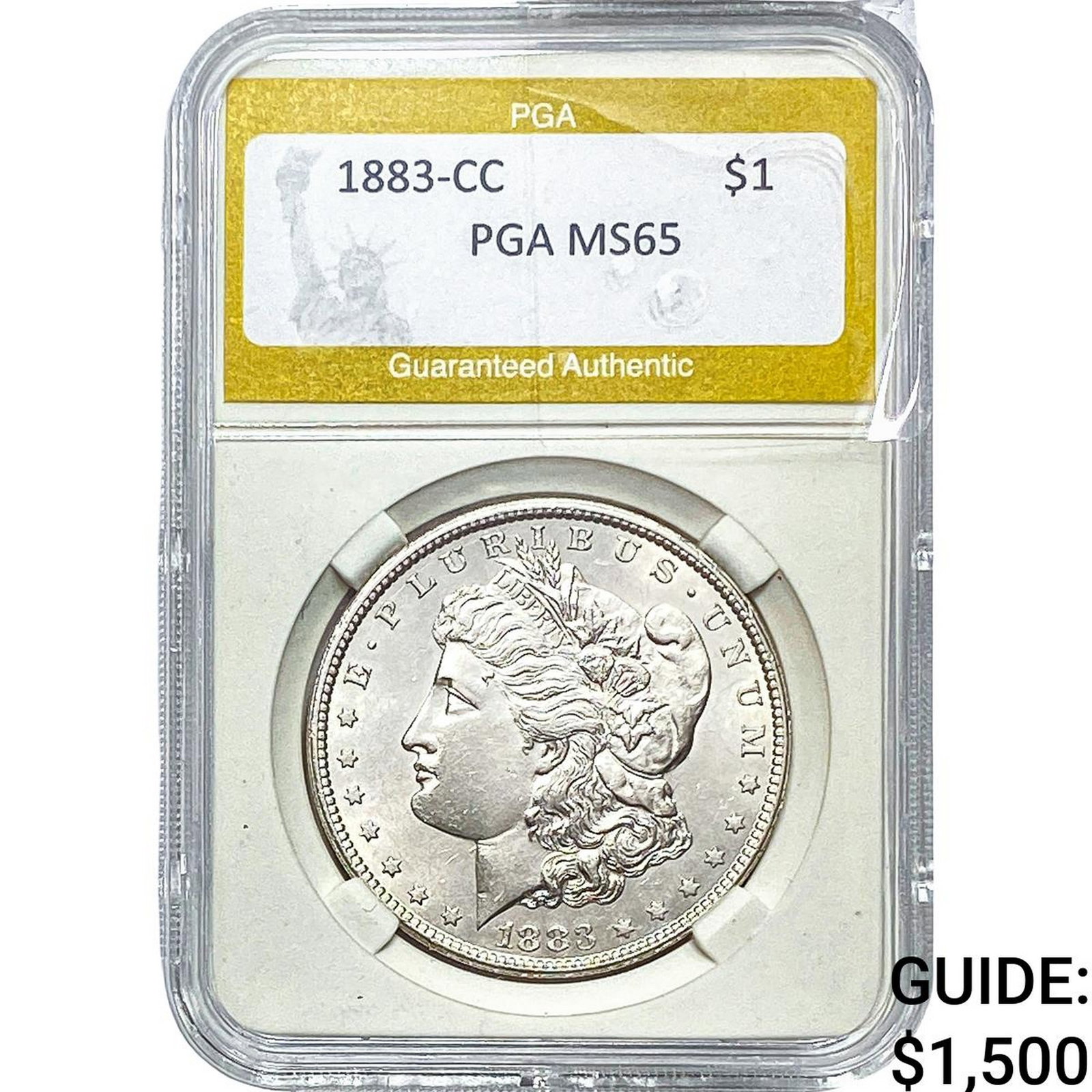 1883-CC Morgan Silver Dollar PGA MS65: 1883-CC Morgan Silver Dollar PGA MS65
