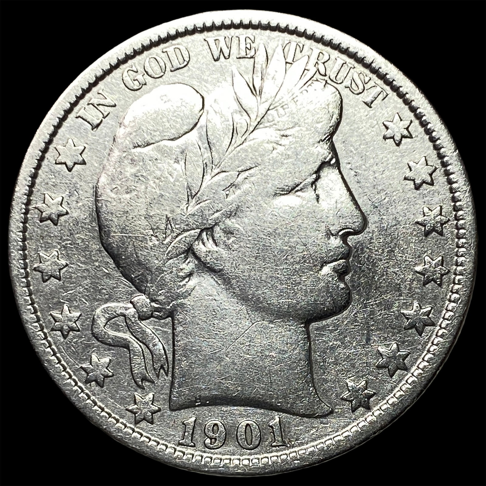 1901 Silver Barber Half Dollar LIGHTLY CIRCULATED: 1901 Silver Barber Half Dollar LIGHTLY CIRCULATED