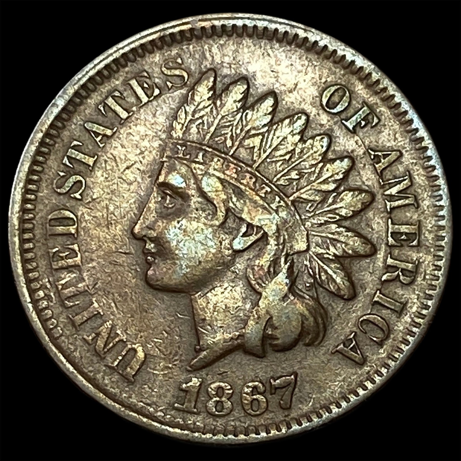 1867 Indian Head Cent CLOSELY UNCIRCULATED: 1867 Indian Head Cent CLOSELY UNCIRCULATED