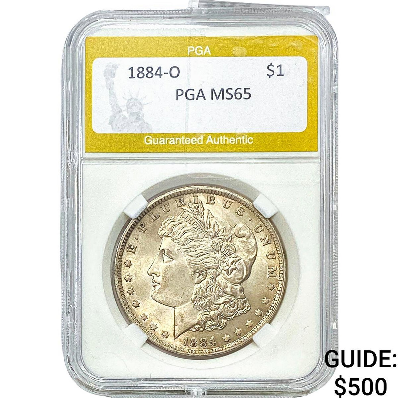 1884-O Morgan Silver Dollar PGA MS65: 1884-O Morgan Silver Dollar PGA MS65