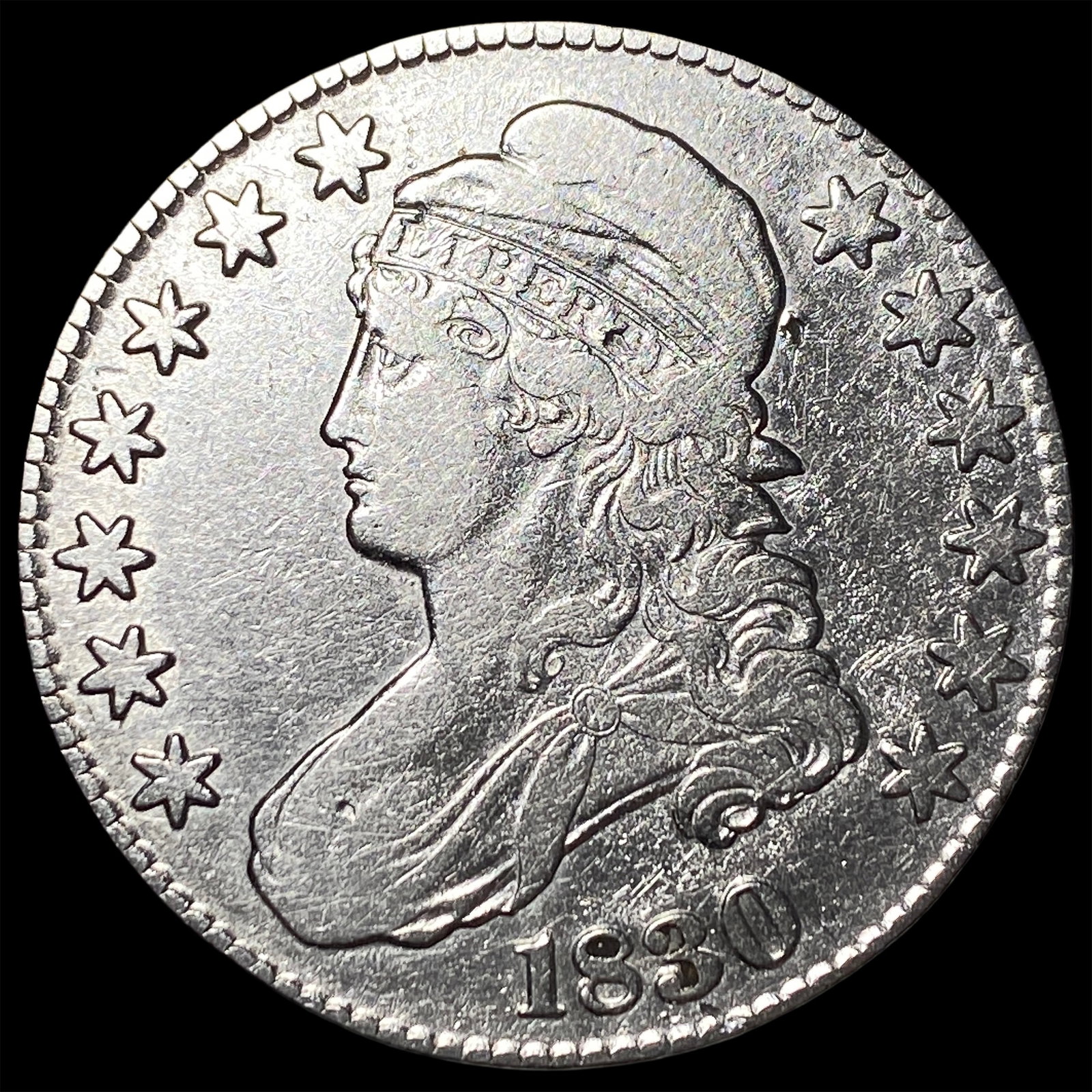 1830 Capped Bust Half Dollar NEARLY UNCIRCULATED: 1830 Capped Bust Half Dollar NEARLY UNCIRCULATED