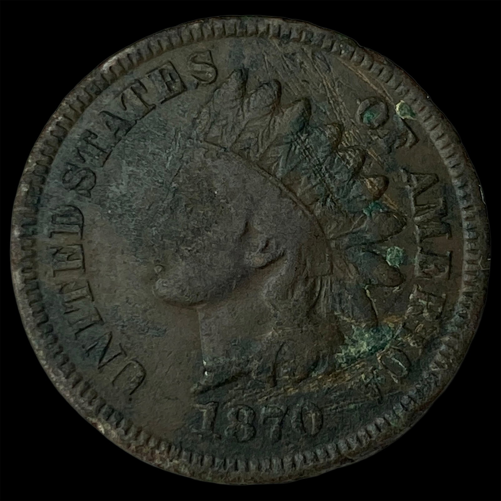 1870 BN Indian Head Cent NEARLY UNCIRCULATED: 1870 BN Indian Head Cent NEARLY UNCIRCULATED