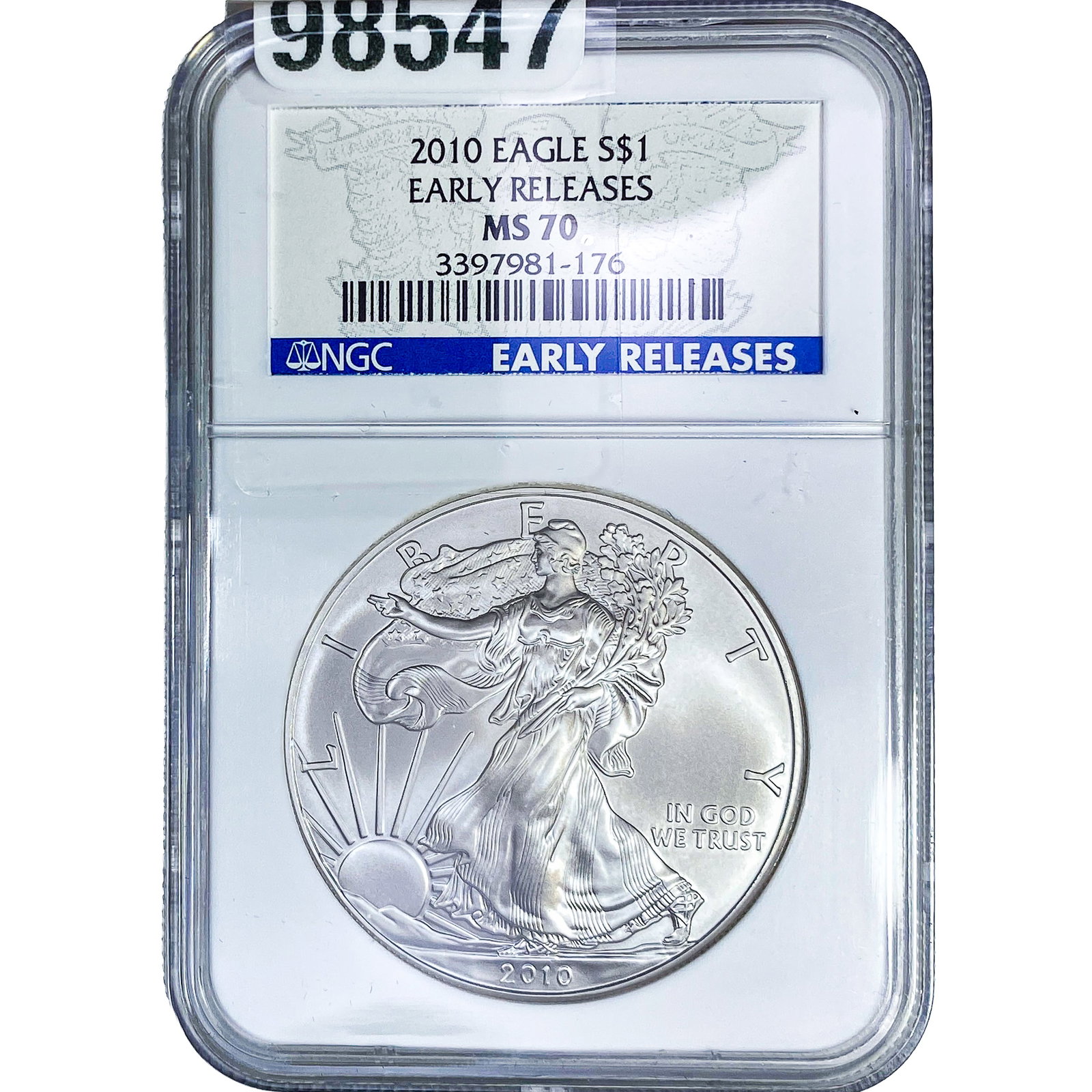 2010 Silver Eagle NGC MS70 (1 of 2)