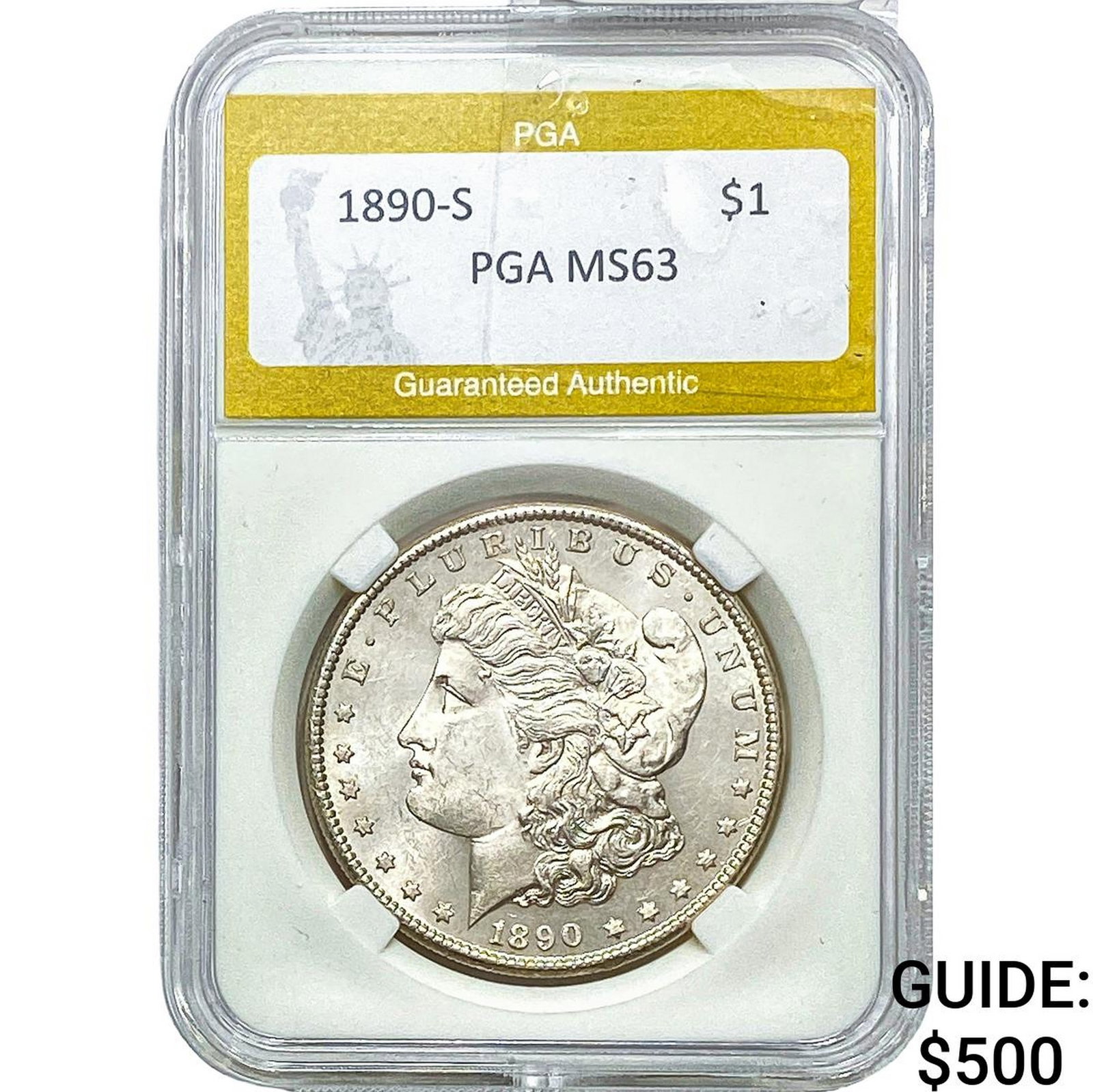 1890-S Morgan Silver Dollar PGA MS63: 1890-S Morgan Silver Dollar PGA MS63