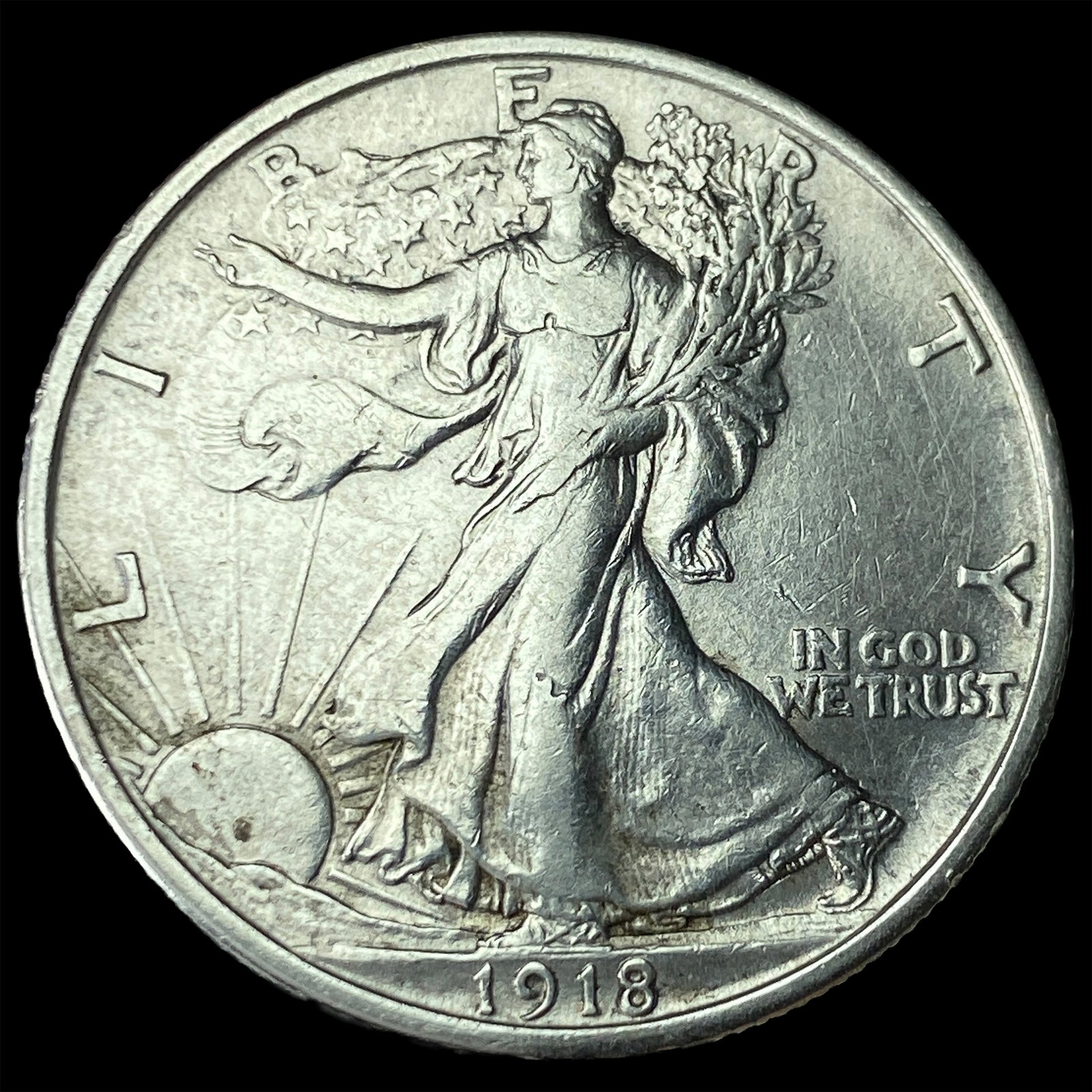 1918 Walking Liberty Half Dollar CHOICE AU: 1918 Walking Liberty Half Dollar CHOICE AU