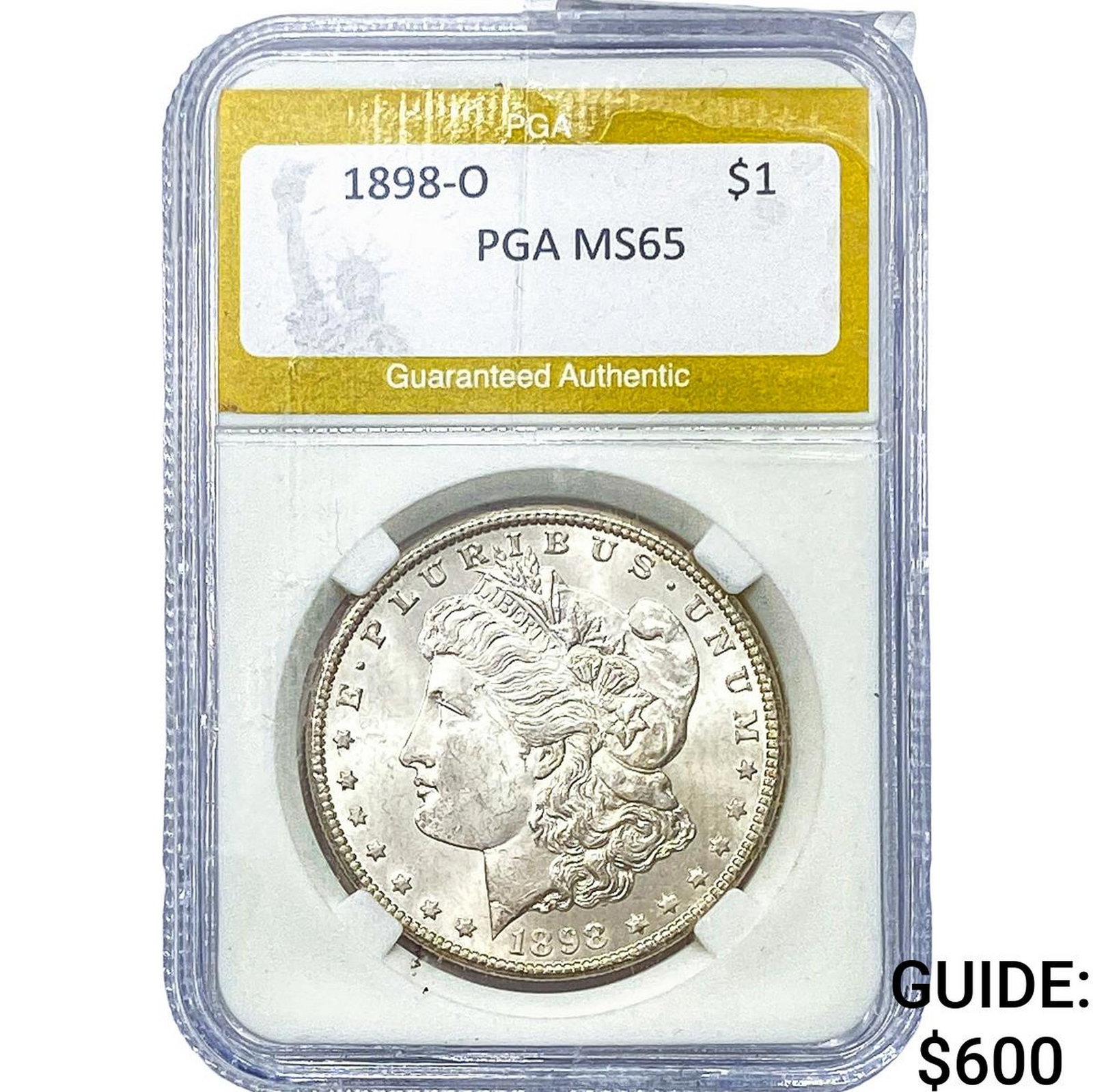 1898-O Morgan Silver Dollar PGA MS65: 1898-O Morgan Silver Dollar PGA MS65