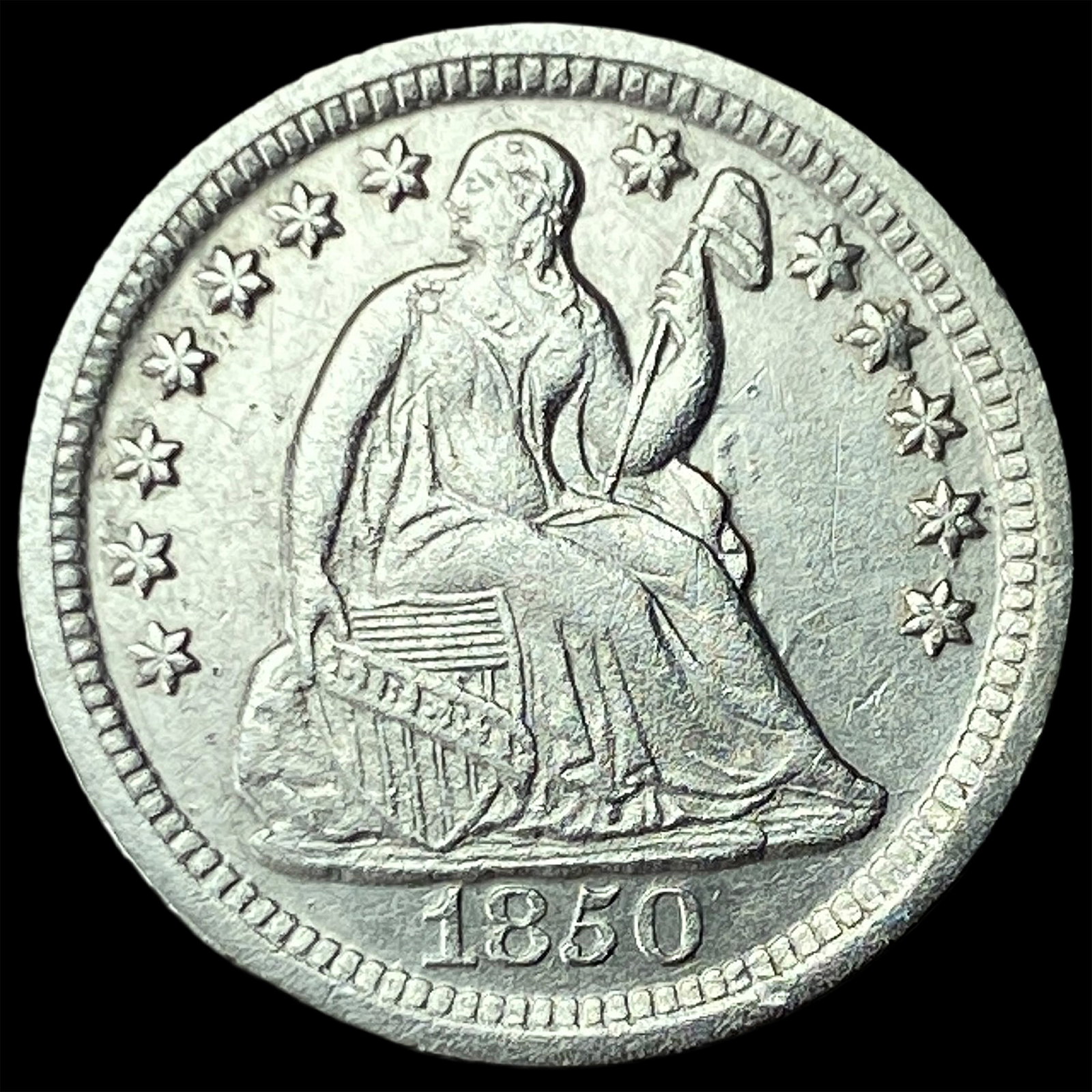 1850-O Silver Half Dime UNCIRCULATED: 1850-O Silver Half Dime UNCIRCULATED