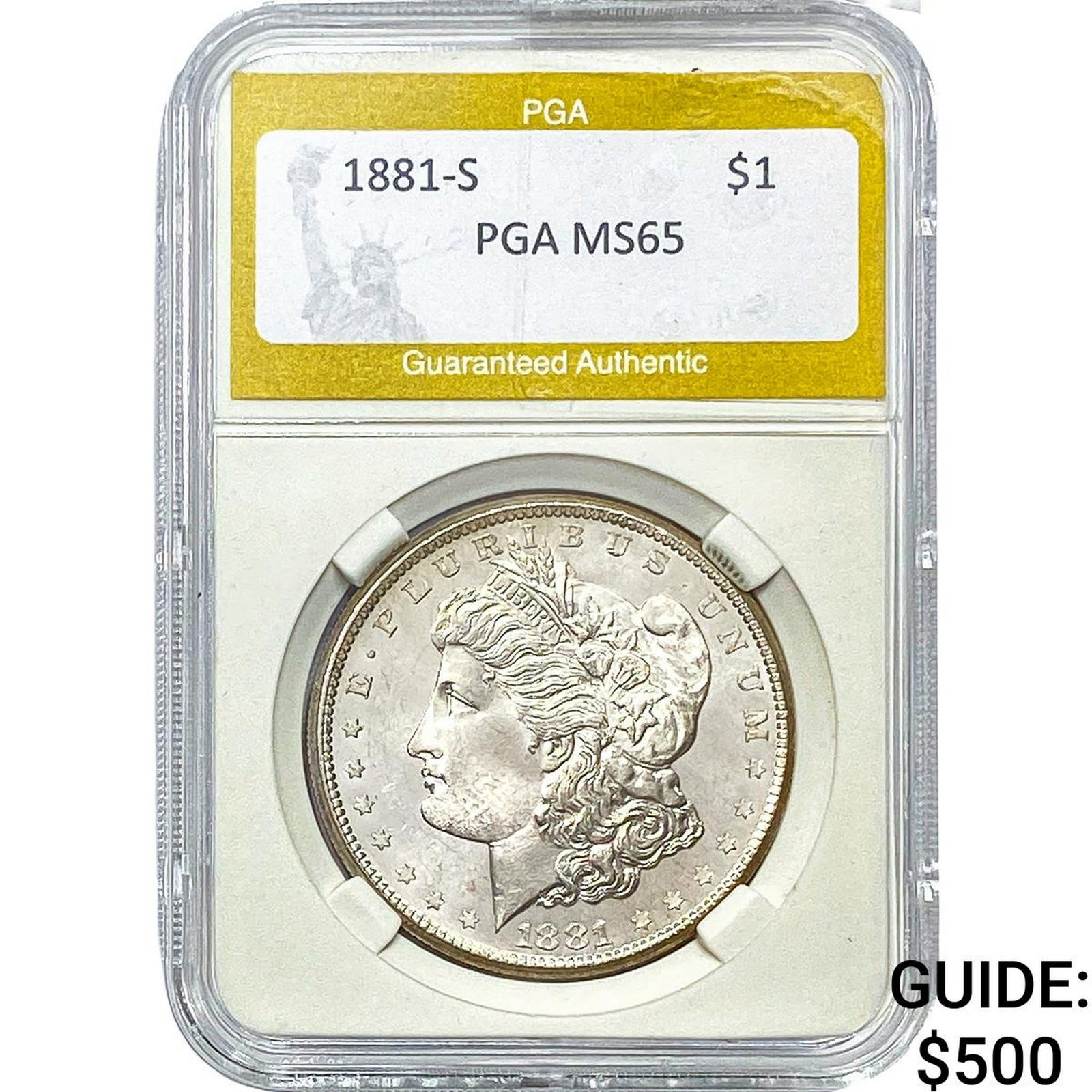 1981-S Morgan Silver Dollar PGA MS65: 1981-S Morgan Silver Dollar PGA MS65