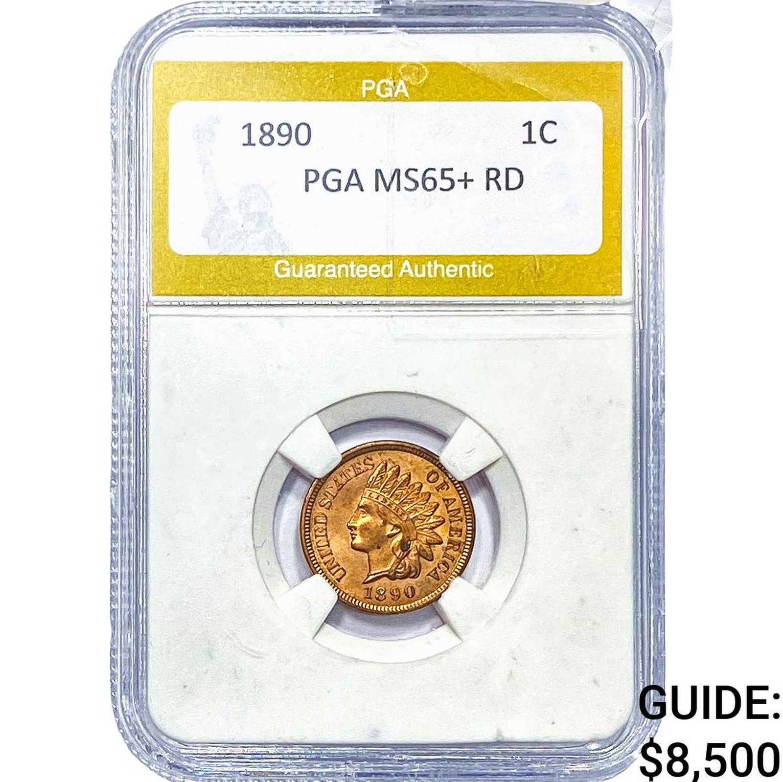 1890 Indian Head Cent PGA MS65+ RD: 1890 Indian Head Cent PGA MS65+ RD