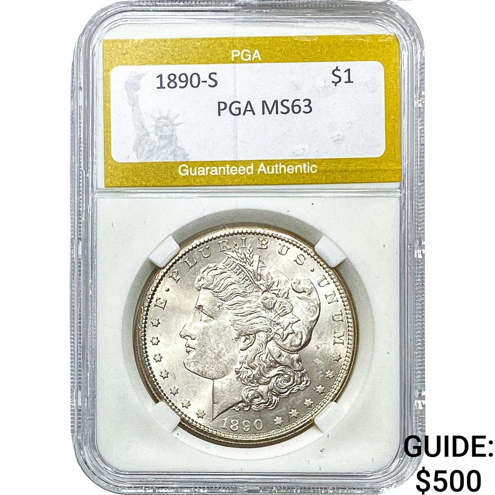 1890-S Morgan Silver Dollar PGA MS63 (1 of 2)